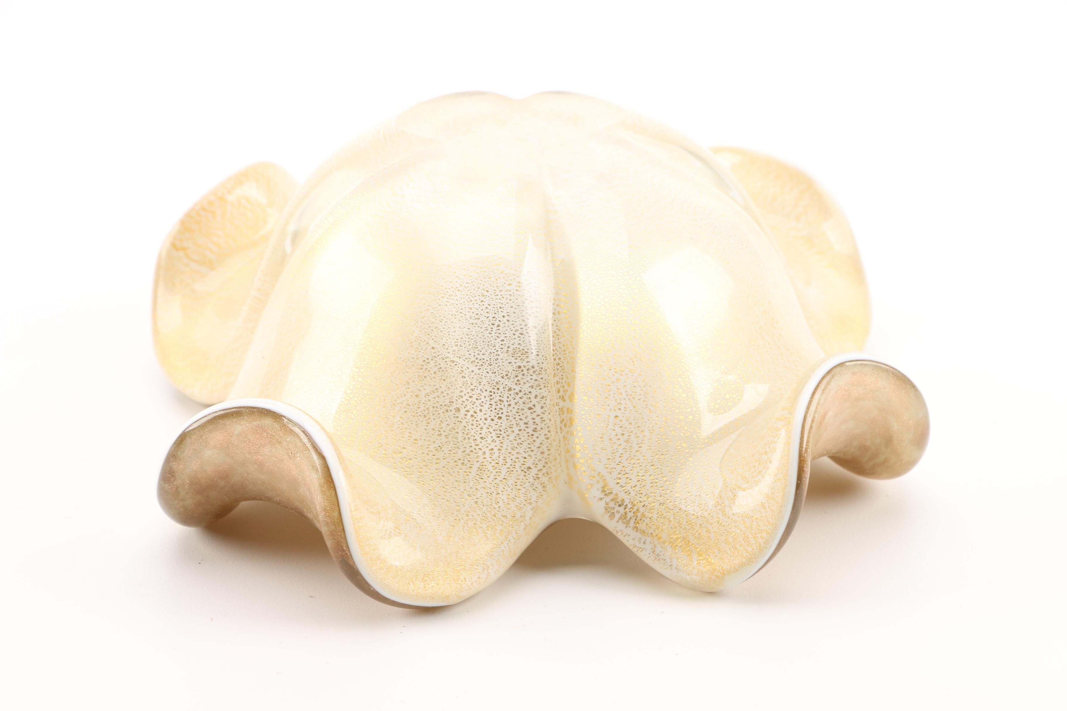 Pair of Murano Style Aventurine Glass Bowls