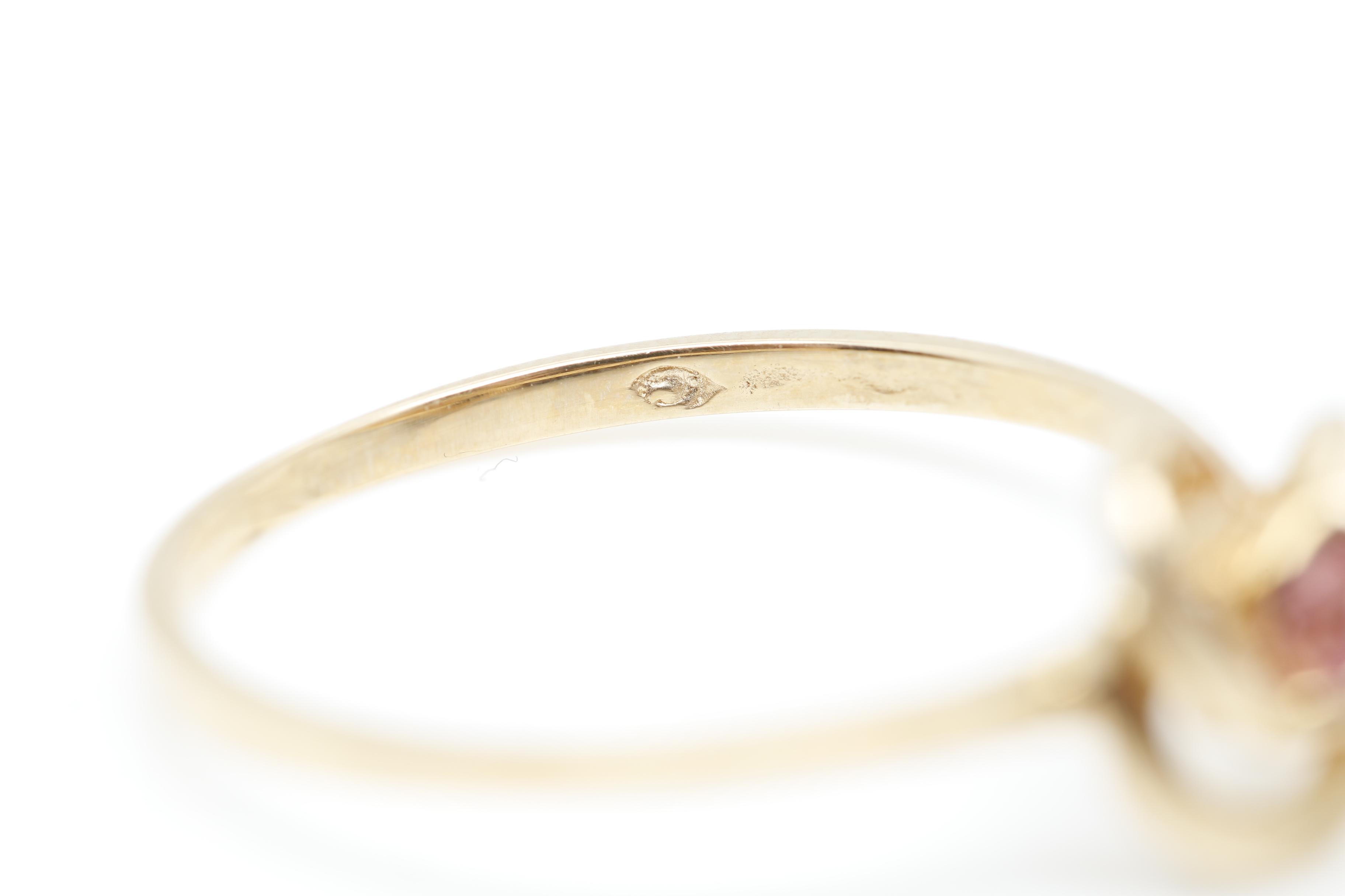 10K Yellow Gold Amethyst Pink Tourmaline and Diamond Rings