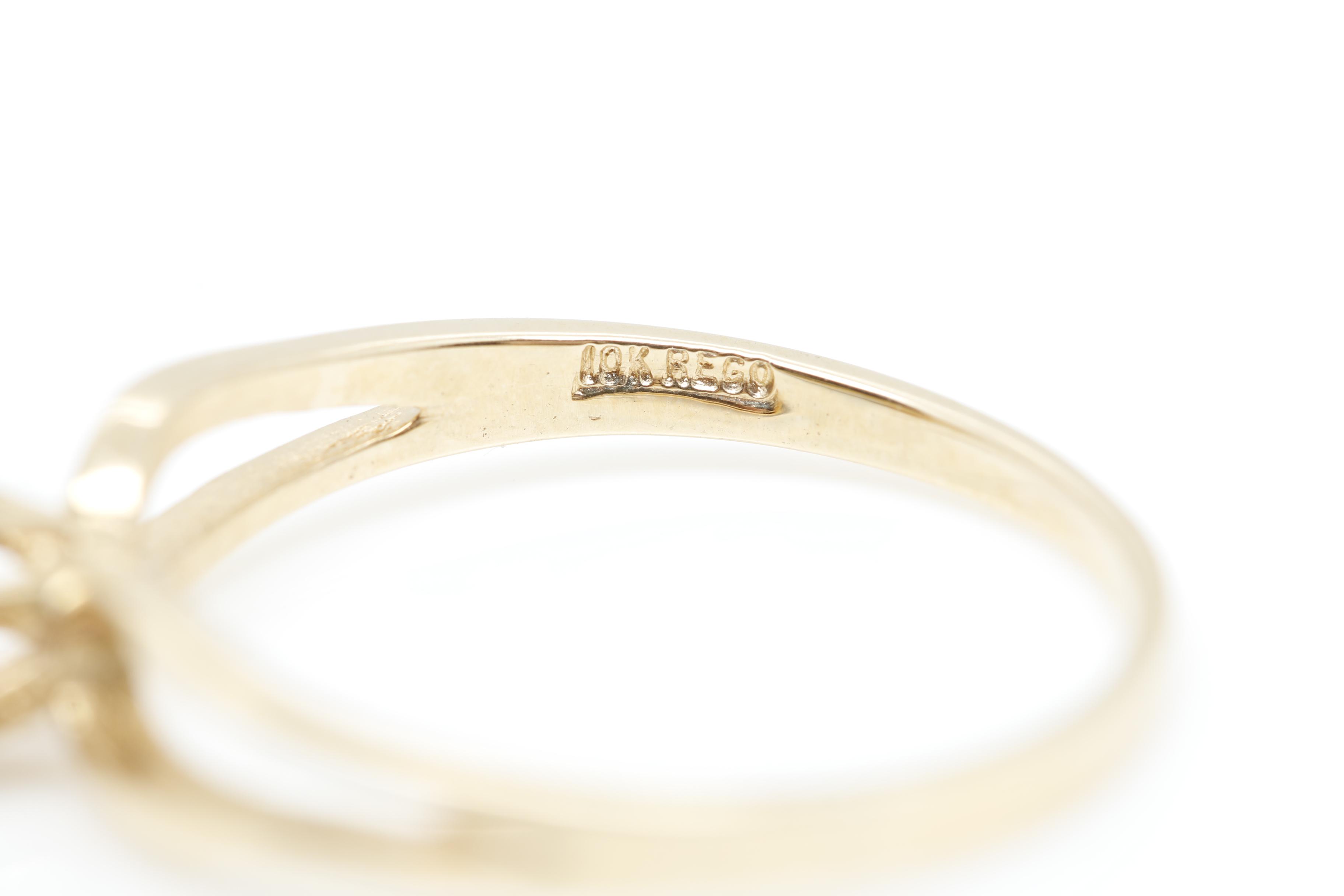 10K Yellow Gold Amethyst Pink Tourmaline and Diamond Rings