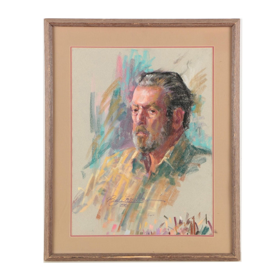 Paul Leveille Pastel Drawing "Self-Portrait"