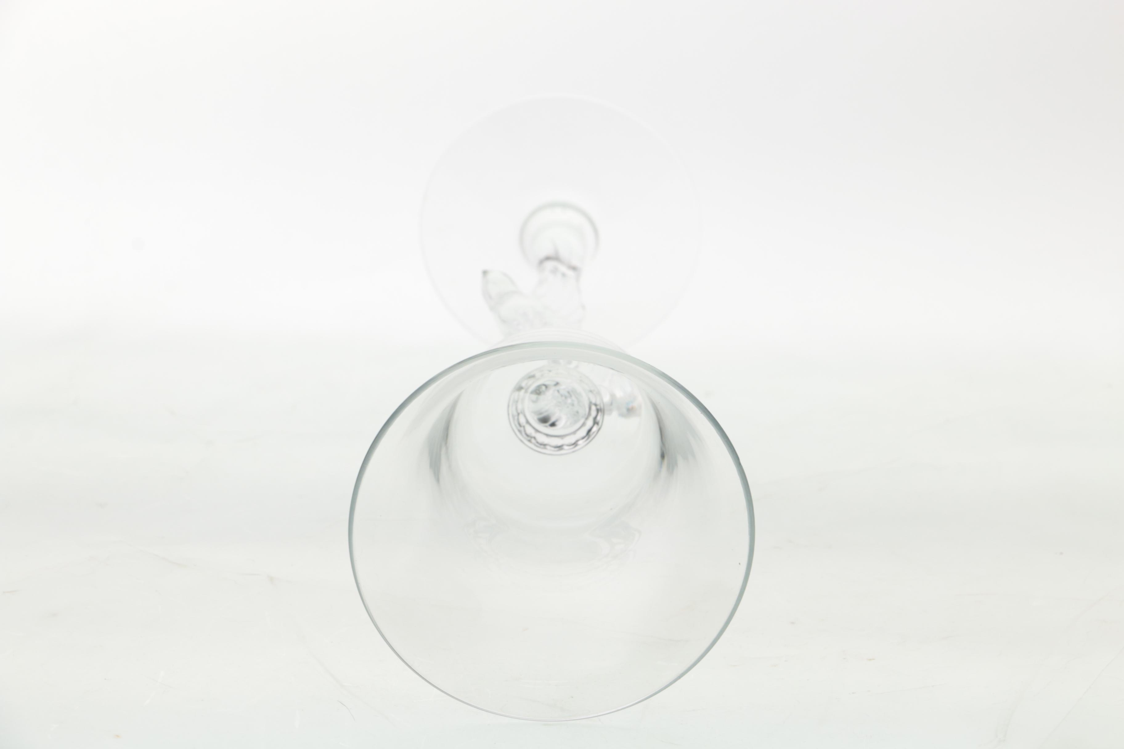 Collection of Nine Wine Glasses With Bird Accented Stems