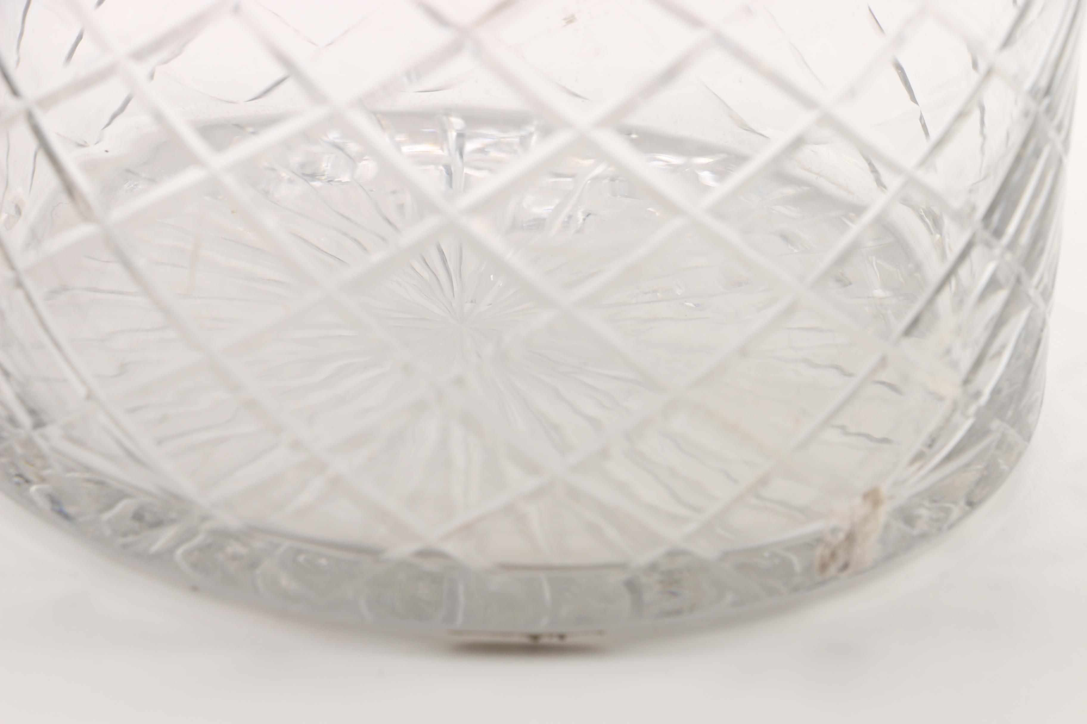 Silver Plate and Cut Glass Biscuit Barrel with Stand