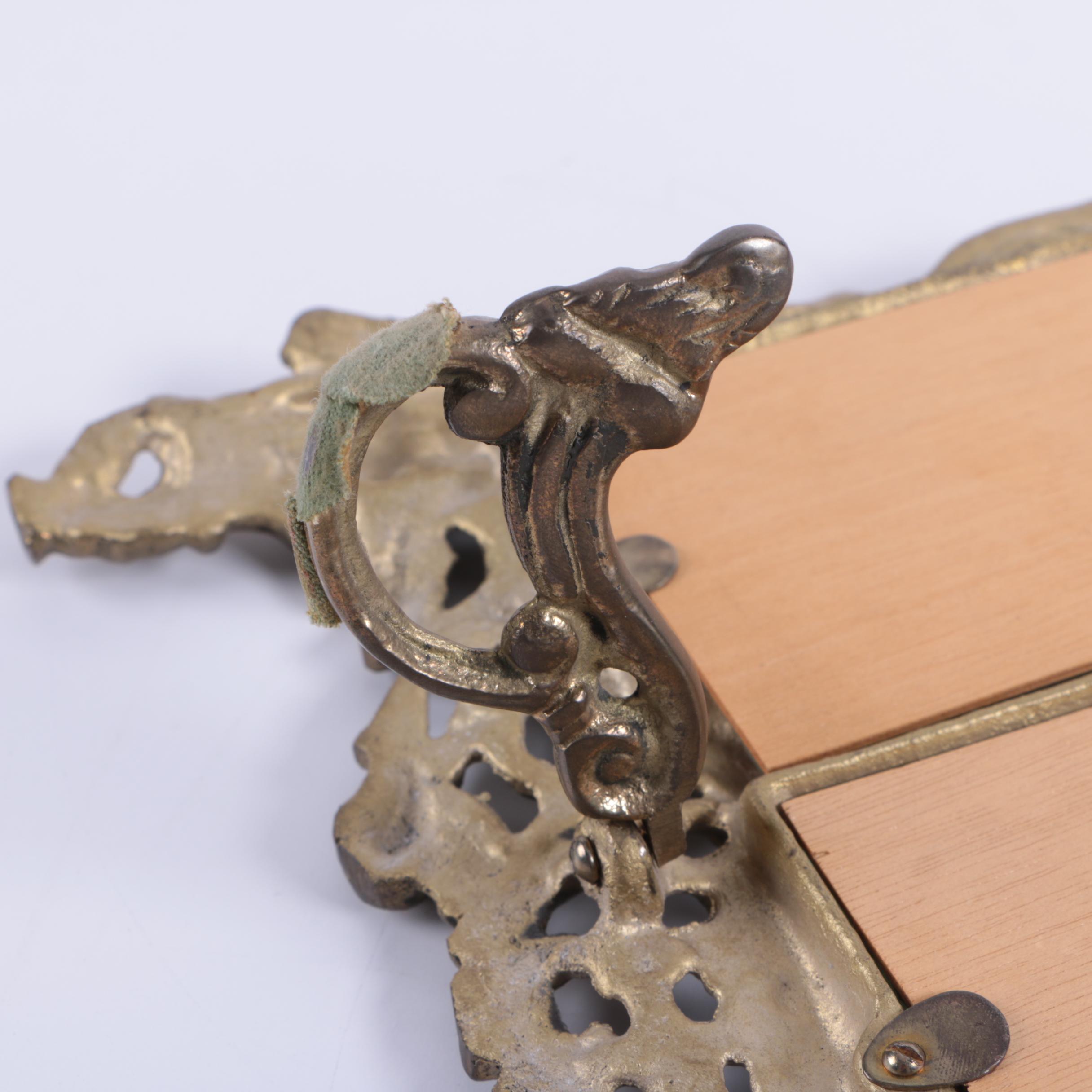 Antique Highly Ornate Patinated Spelter Picture Frame