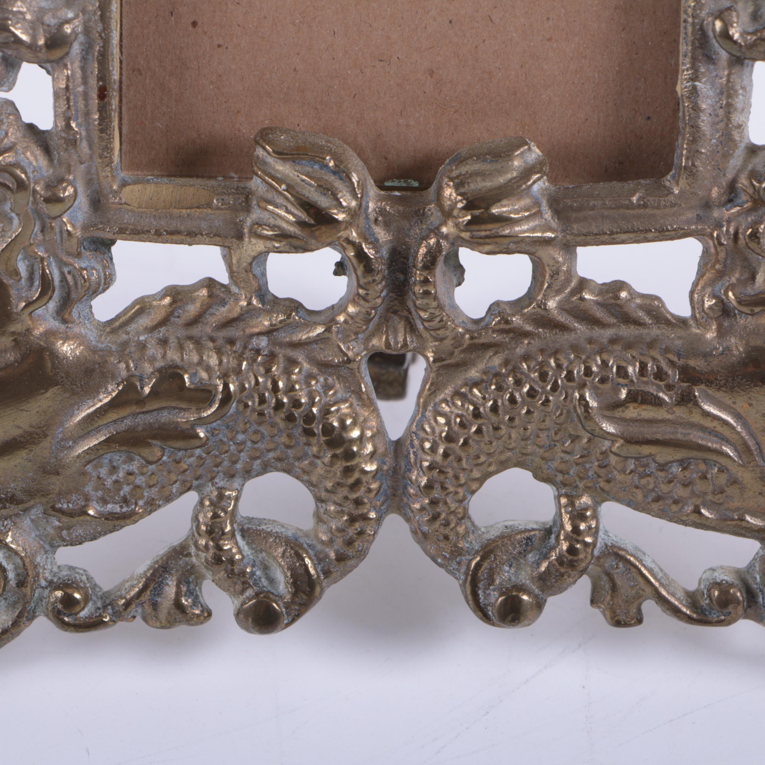 Antique Ornate Patinated Spelter Cherub Picture Frame