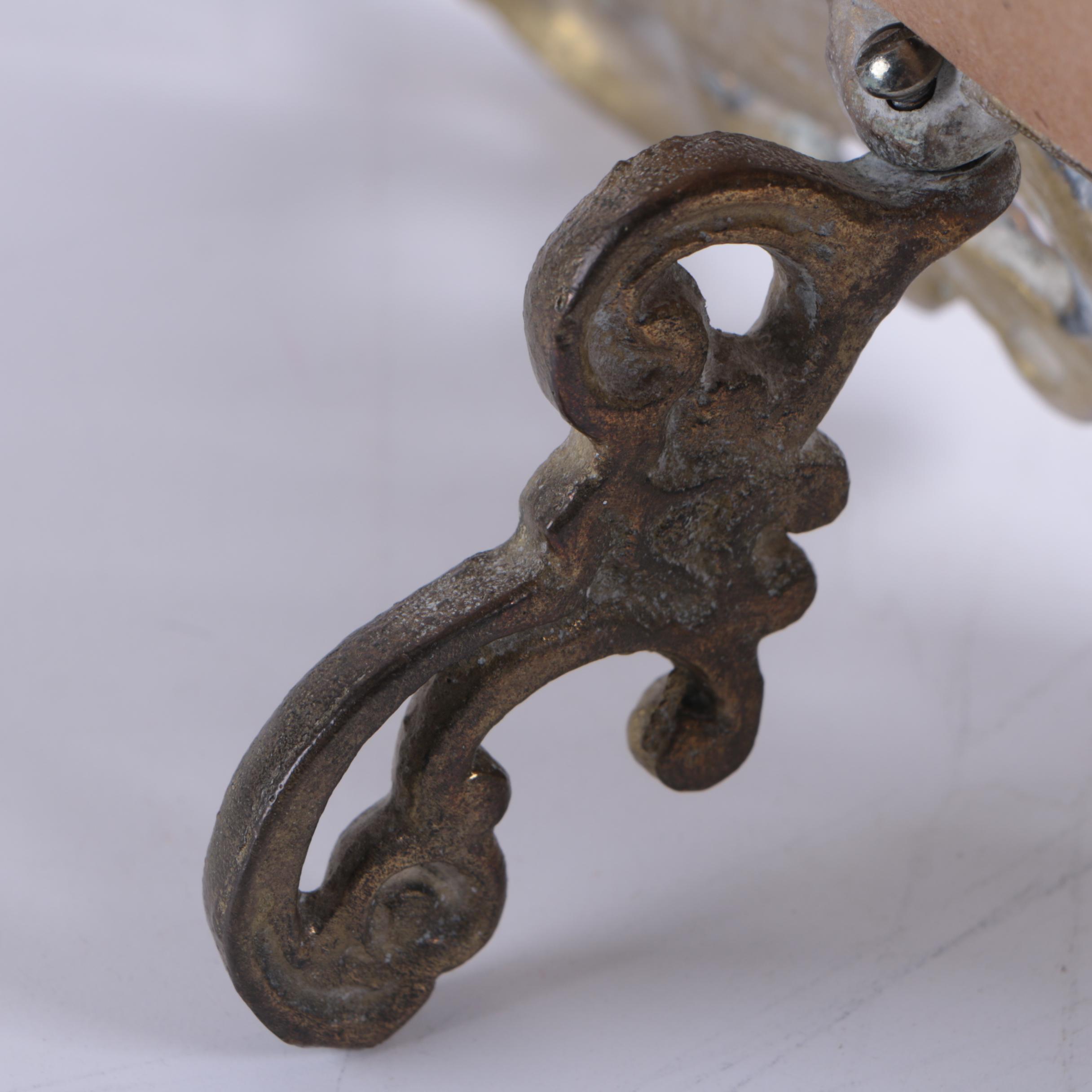 Antique Ornate Patinated Spelter Cherub Picture Frame