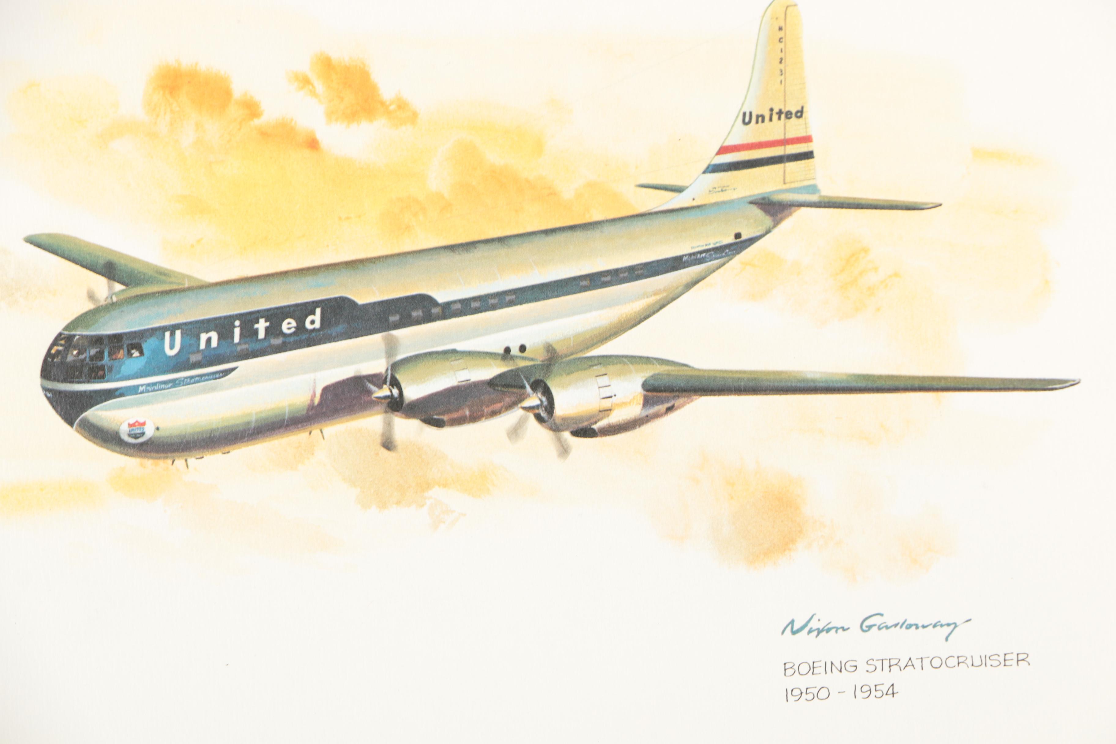 Vintage Offset Lithographic Prints from United Airlines "Collector Series"