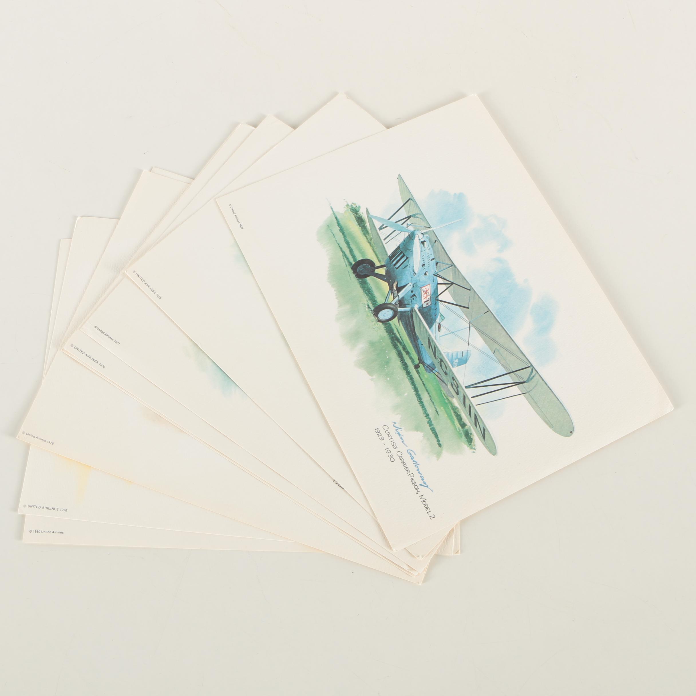 Vintage Offset Lithographic Prints from United Airlines "Collector Series"