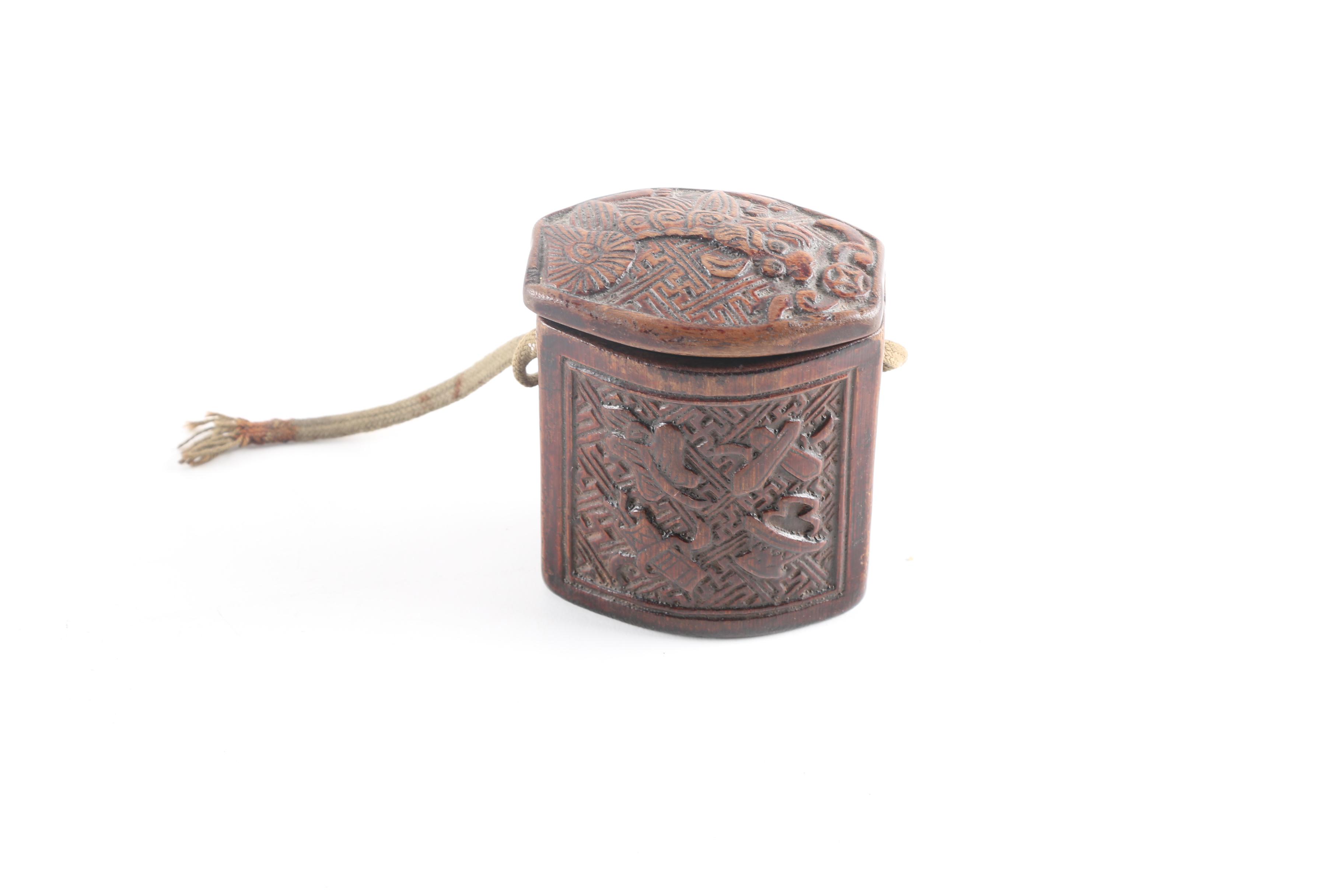 Carved Inro Box, Leather iPad Case, Jewelry Box