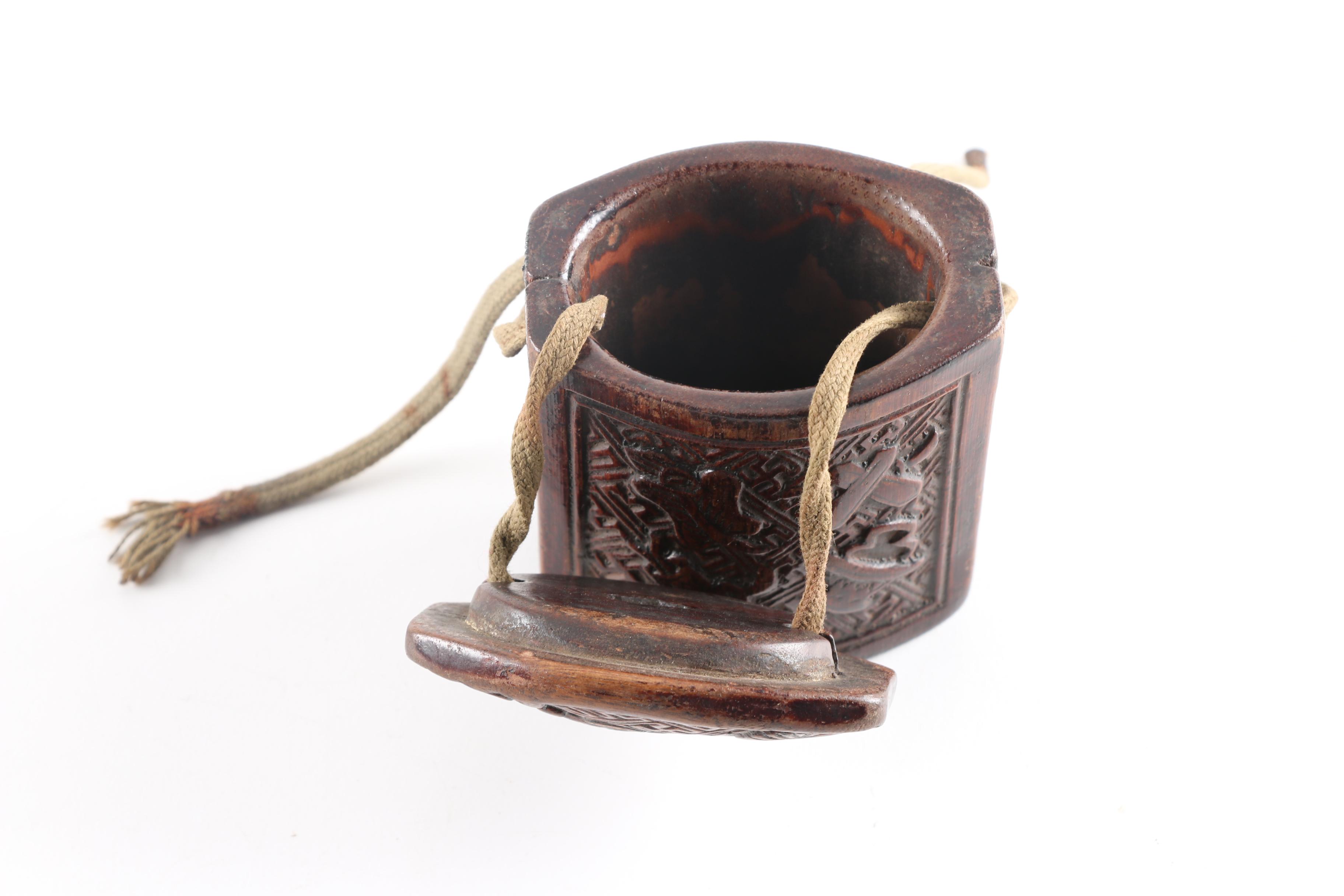 Carved Inro Box, Leather iPad Case, Jewelry Box