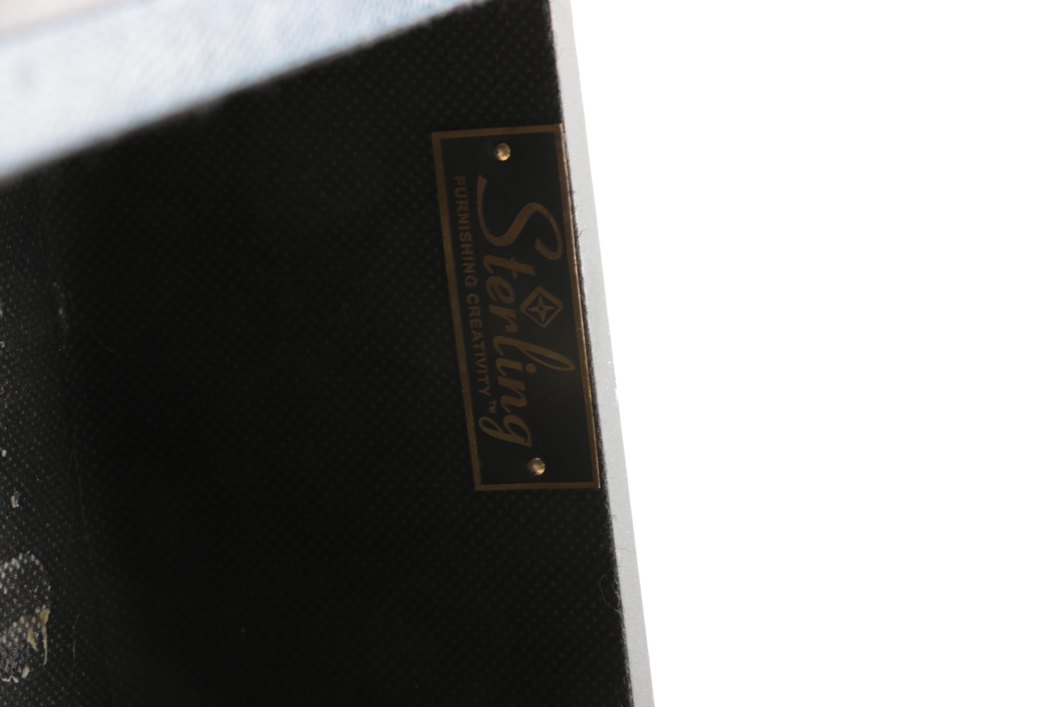 Blue Faux Lizard and Brass-Tone End Table