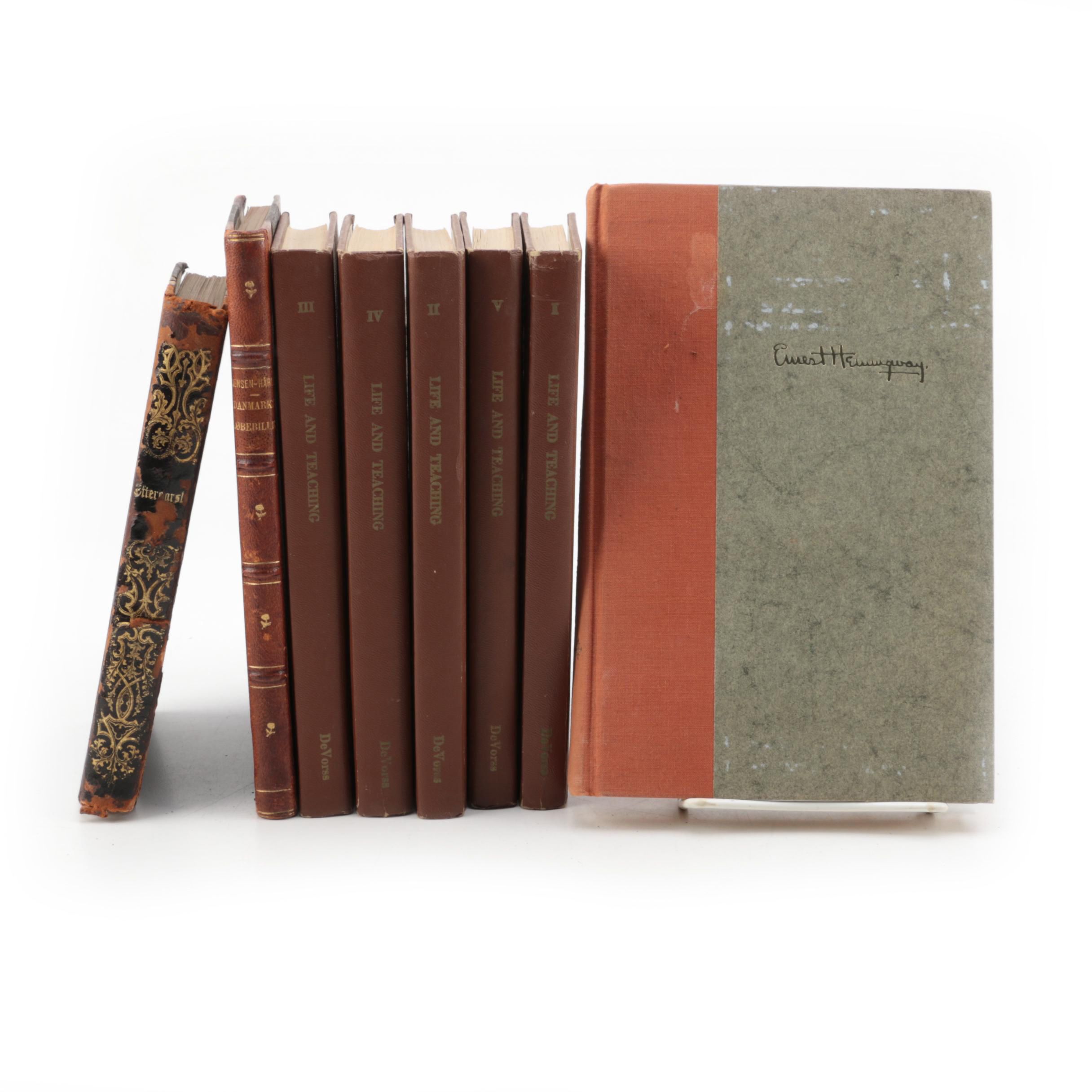 Antique Danish Texts and Assorted Books