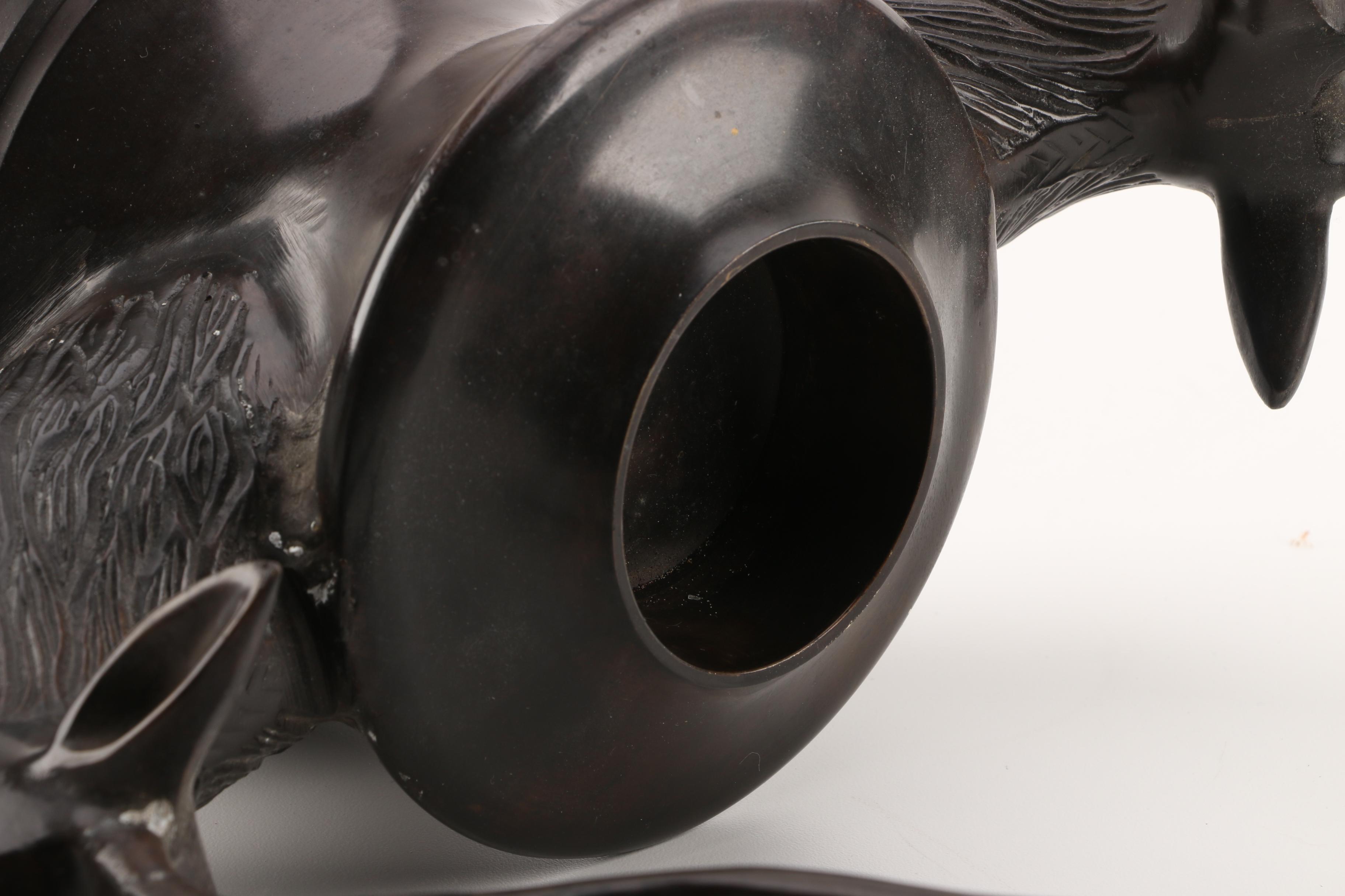 Stetson Metal Elk Candle Holder with Glass Shade