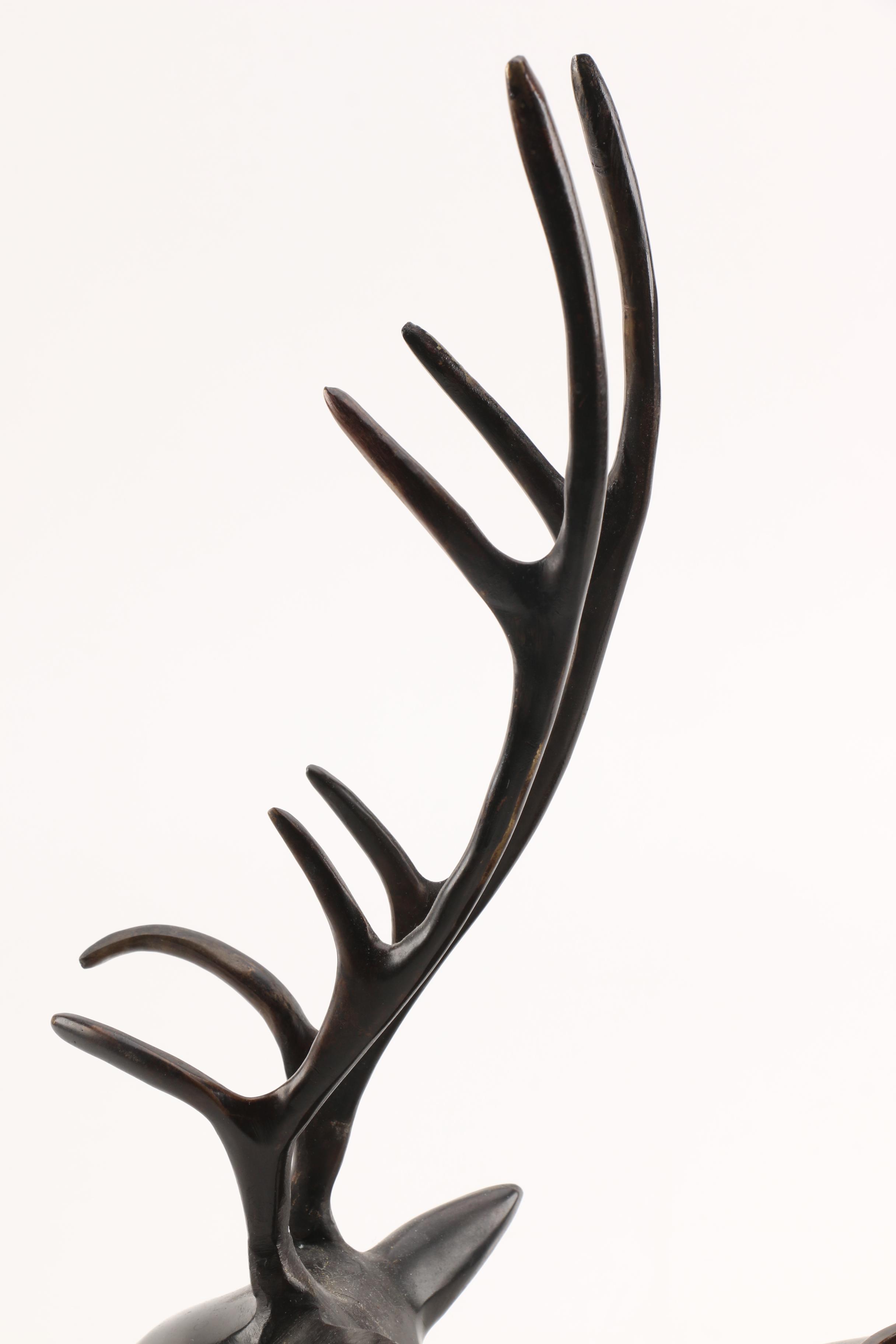 Stetson Metal Elk Candle Holder with Glass Shade