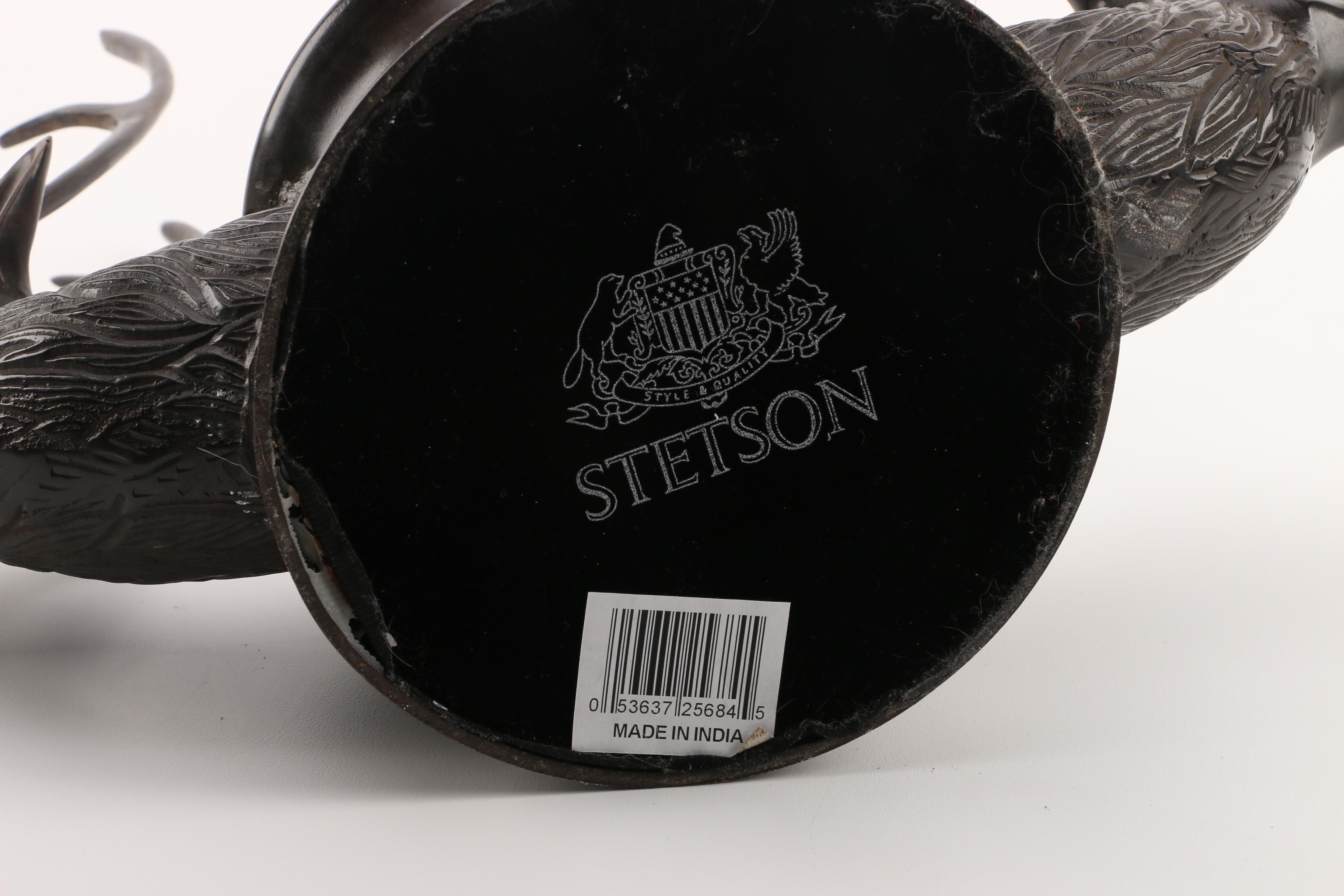 Stetson Metal Elk Candle Holder with Glass Shade