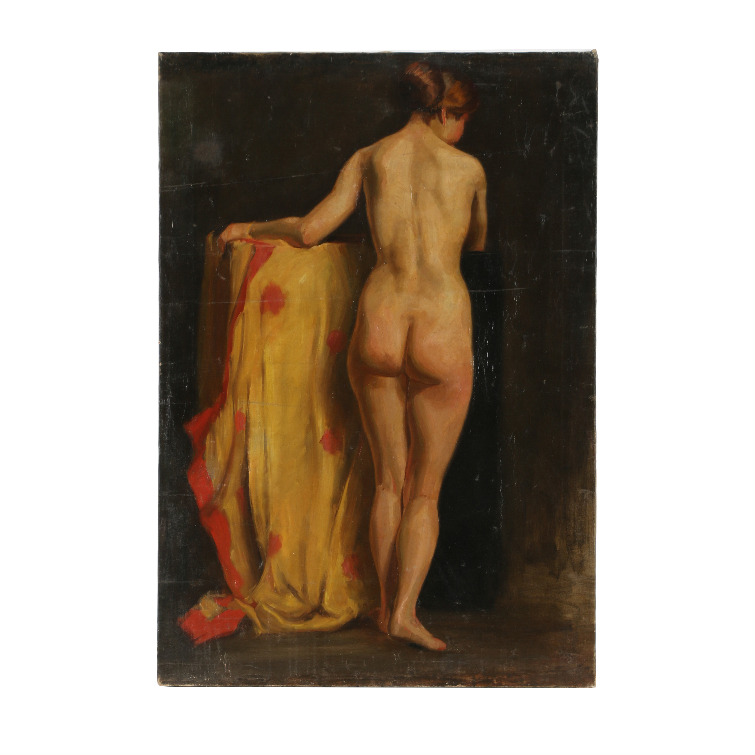 Early 20th Century Oil Painting of Nude Figure