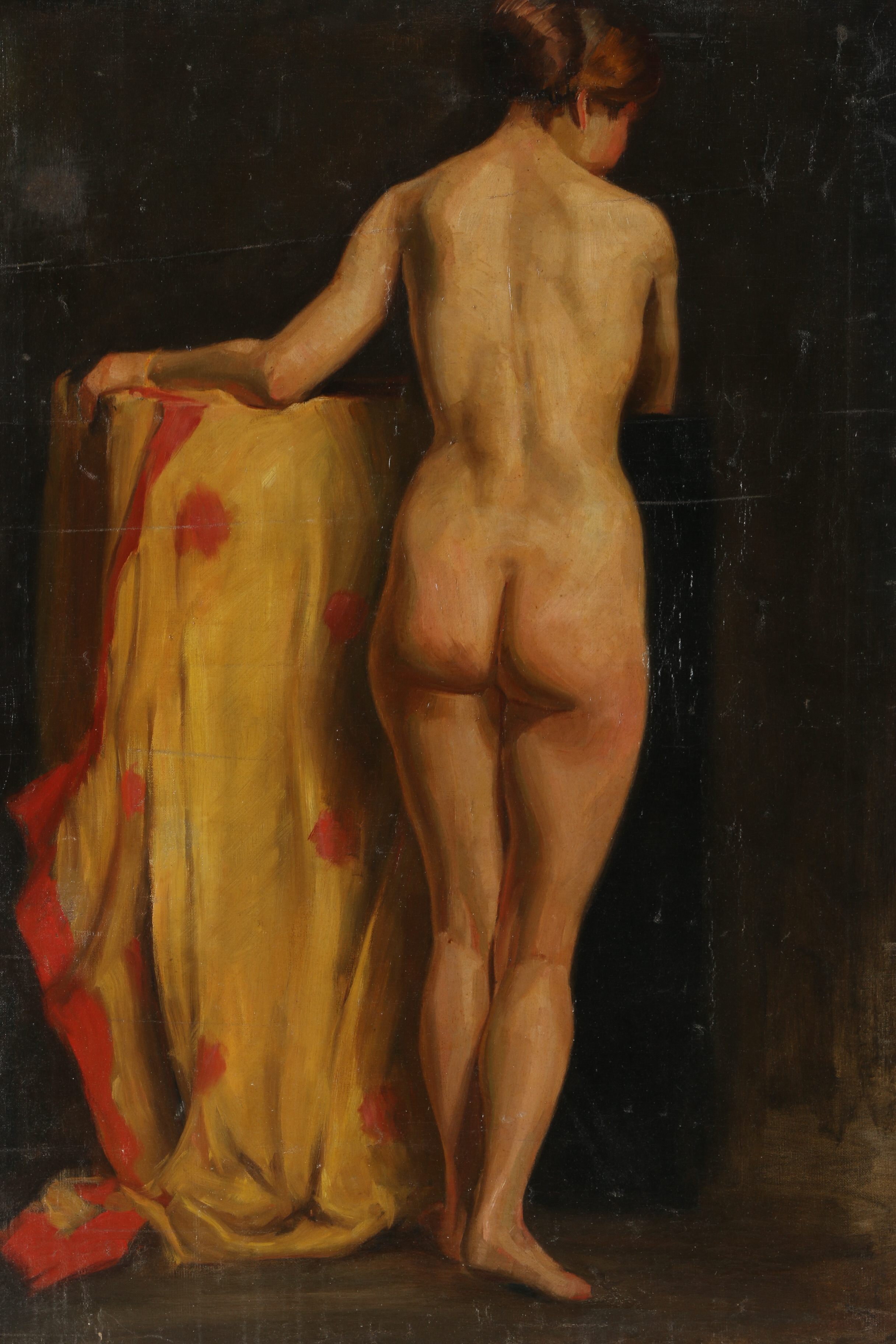 Early 20th Century Oil Painting of Nude Figure