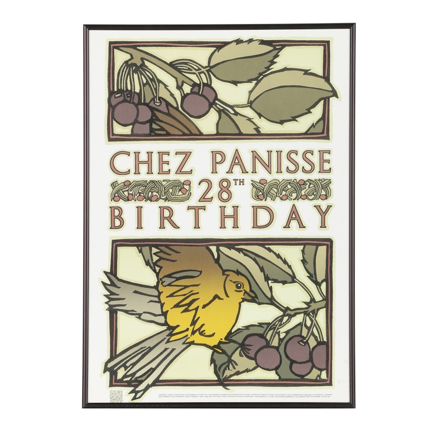 David Lance Goines Lithographic Poster "Chez Panisse 28th"