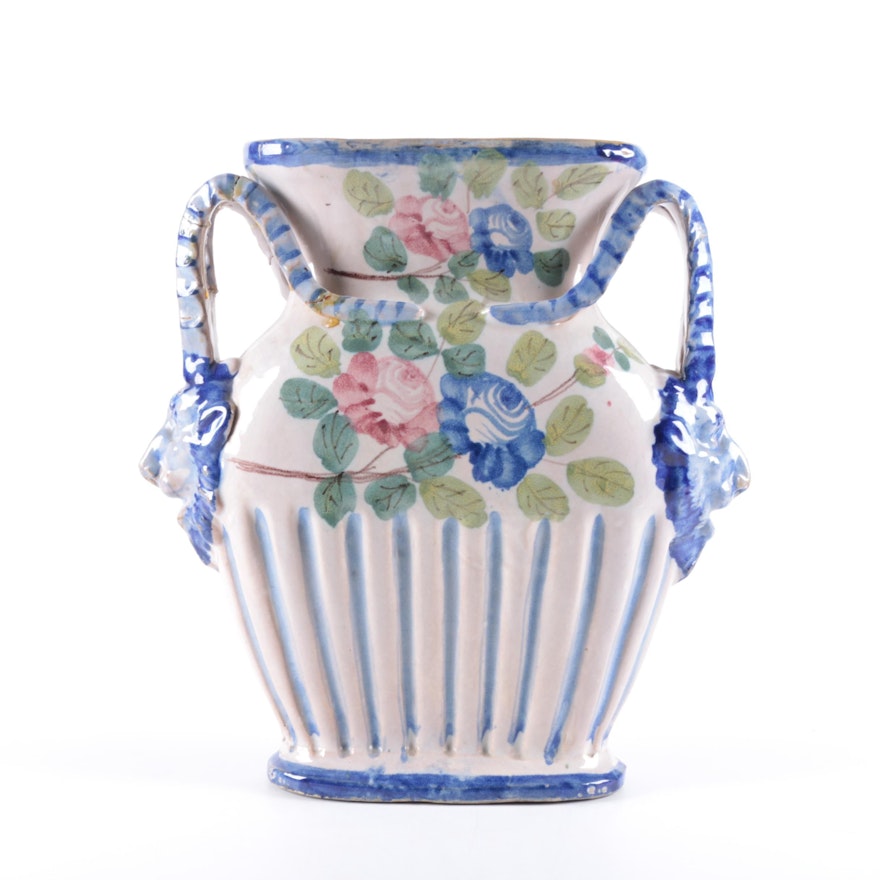 Hand-Painted Italian Urn Vase