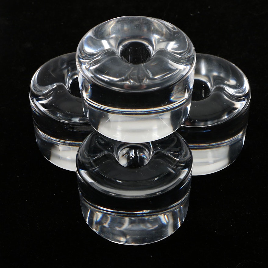 Set of Orrefors Crystal Candle Holders