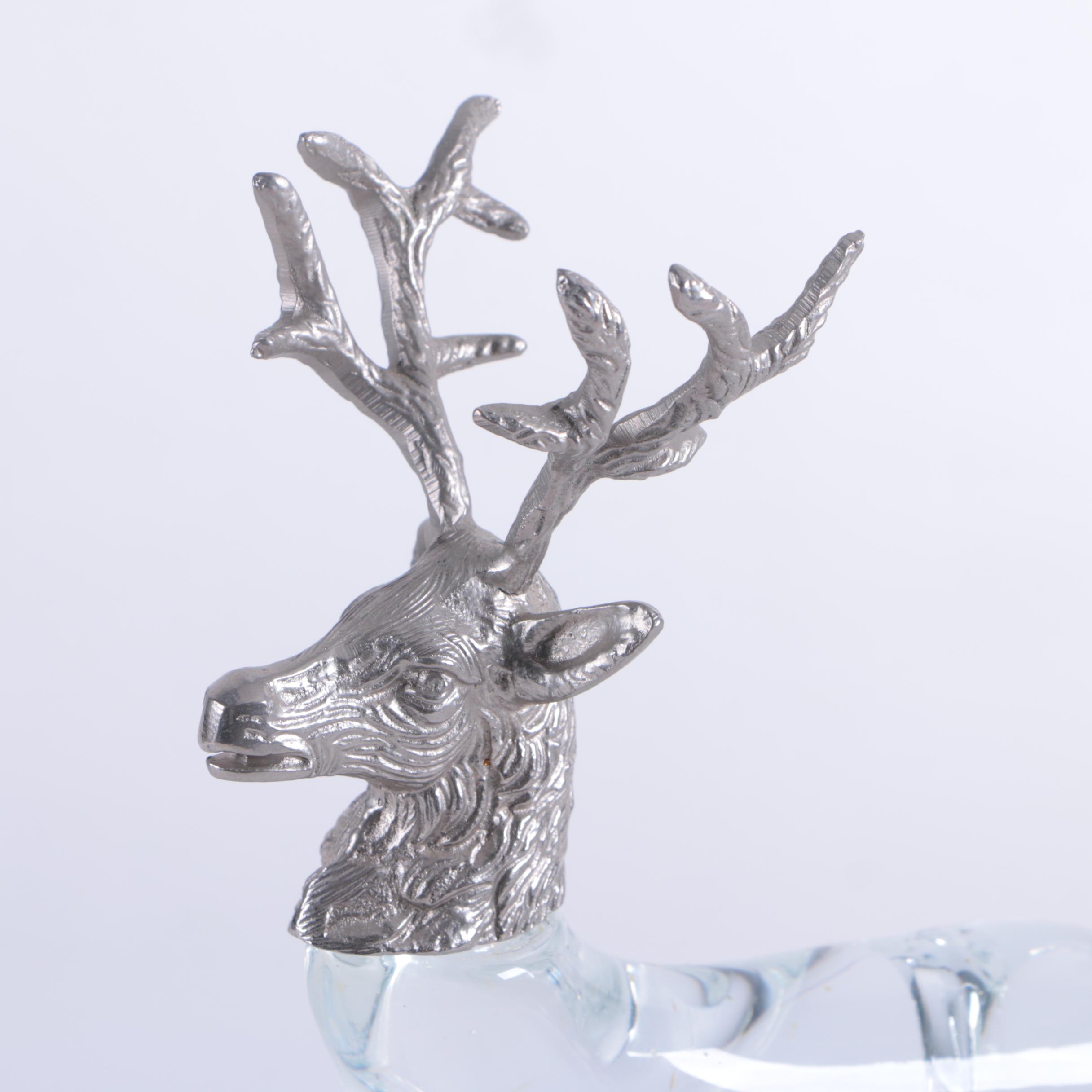 Crystal and Metal Deer Figurines