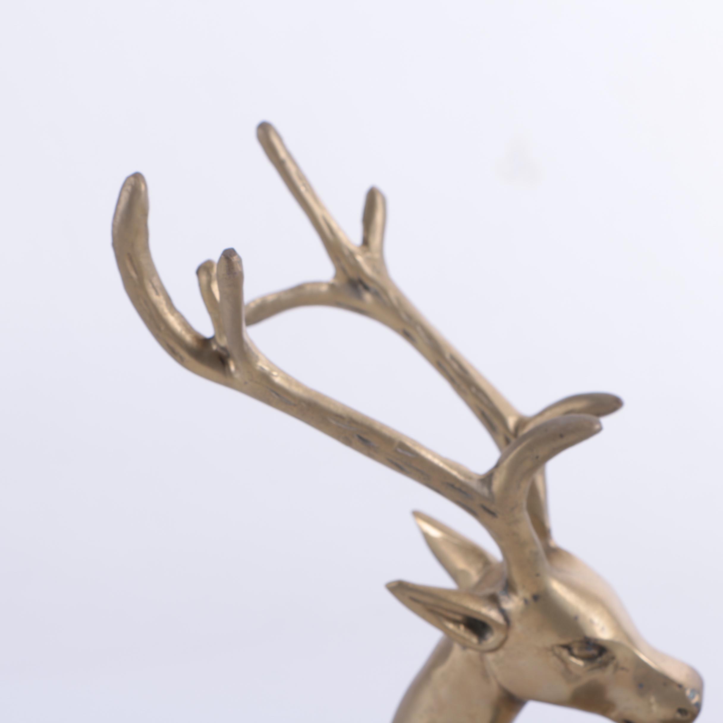 Brass-Tone Metal Lidded Deer Figurines