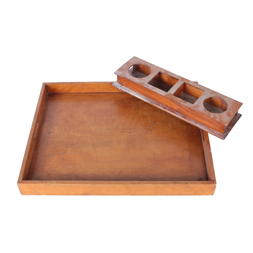 Wooden Gallery Tray and Caddy