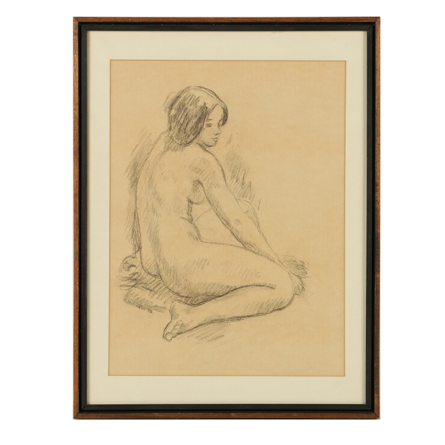 H. Hohmann Charcoal Drawing of a Female