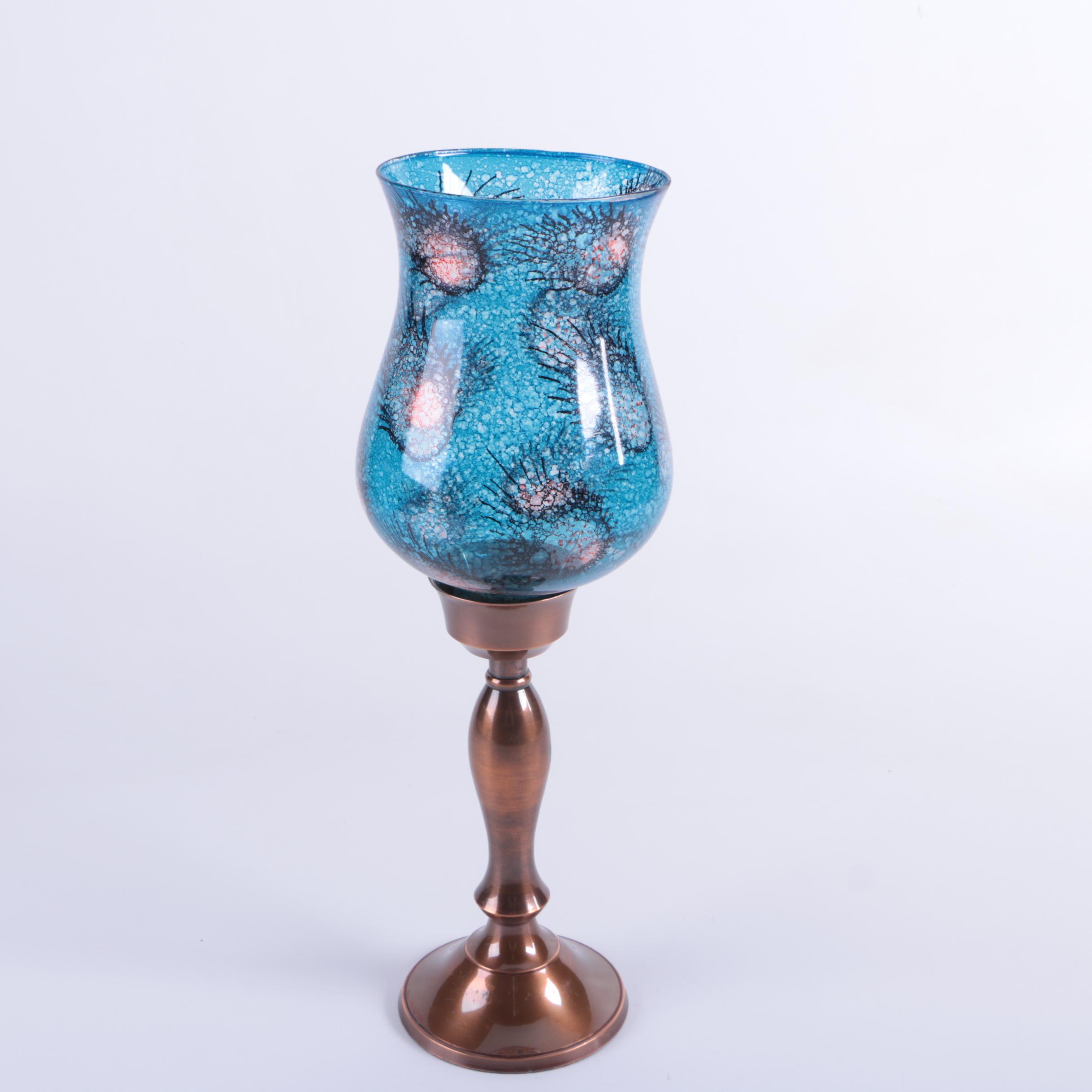 Art Glass Hurricane Candle Lamp