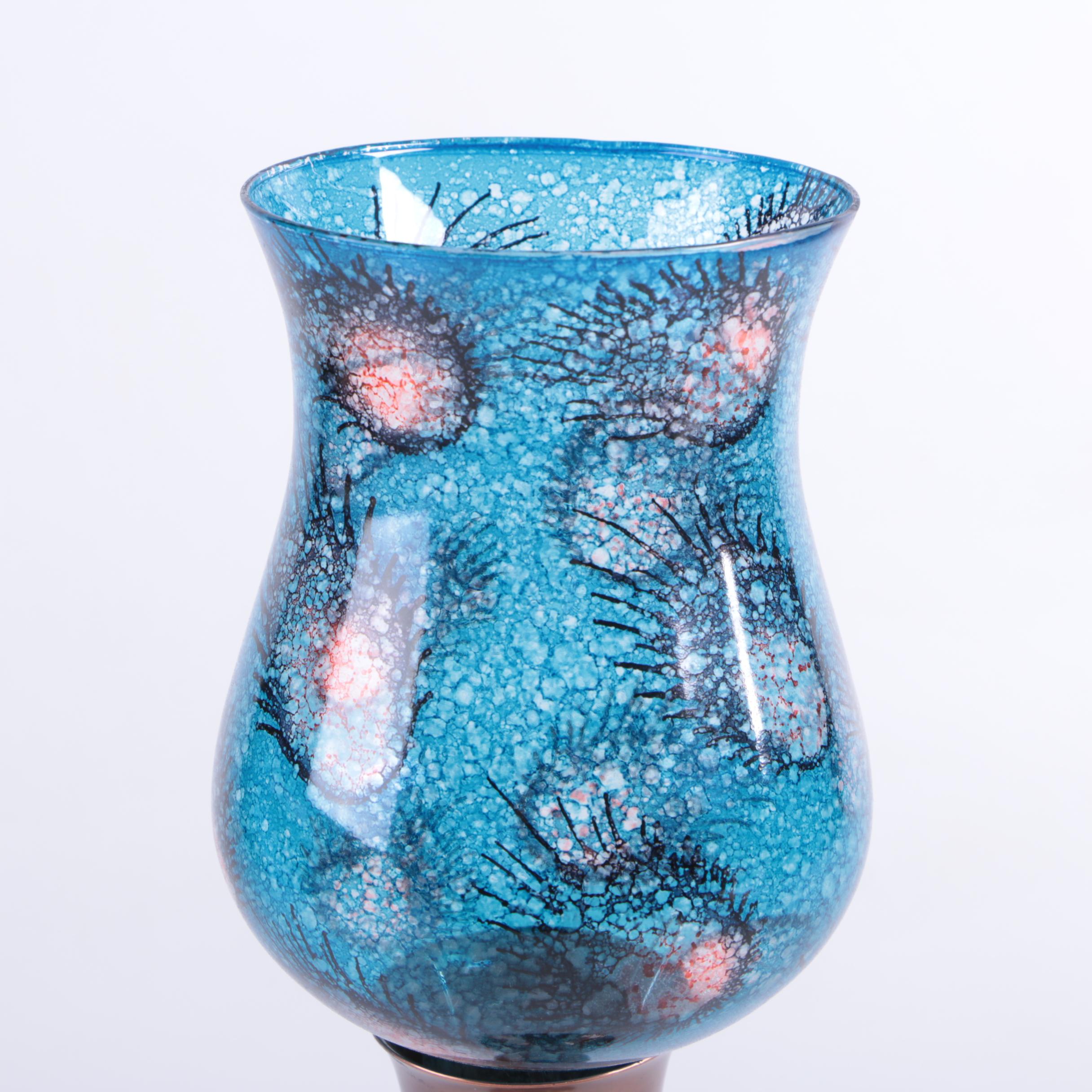 Art Glass Hurricane Candle Lamp