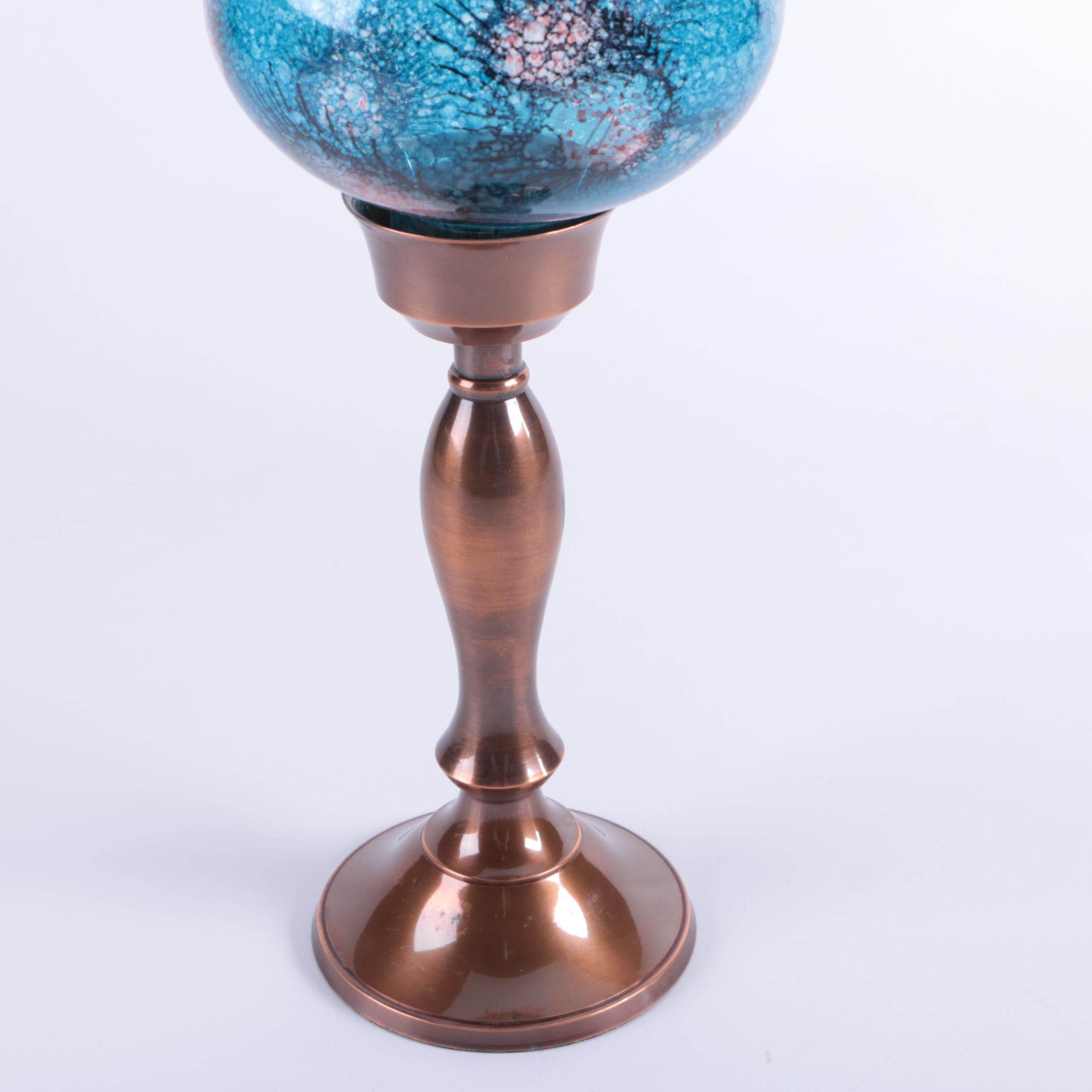 Art Glass Hurricane Candle Lamp