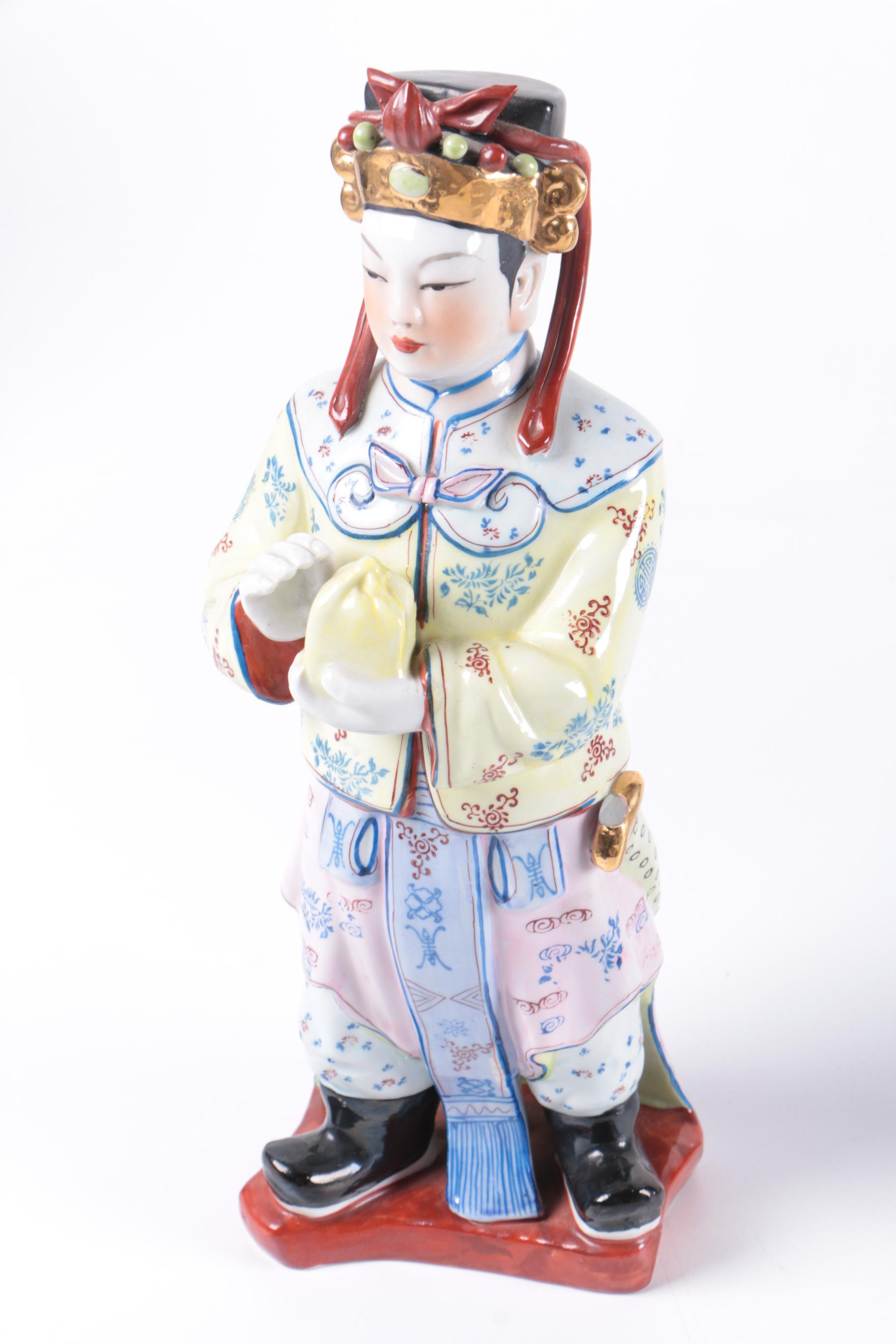 Chinese Trinket Box, Figurine and Decor