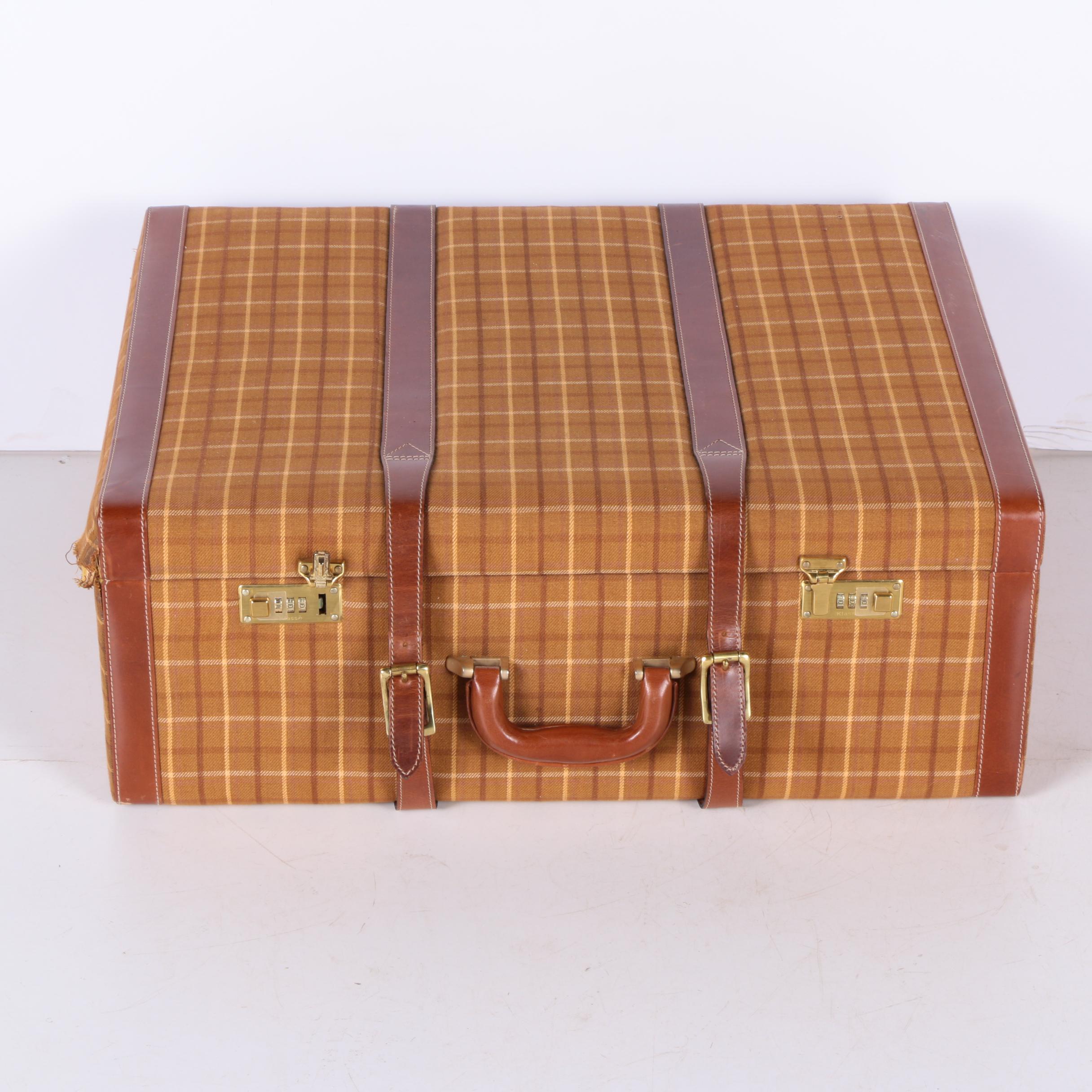 Vintage Stetson Plaid Hardshell Suitcase