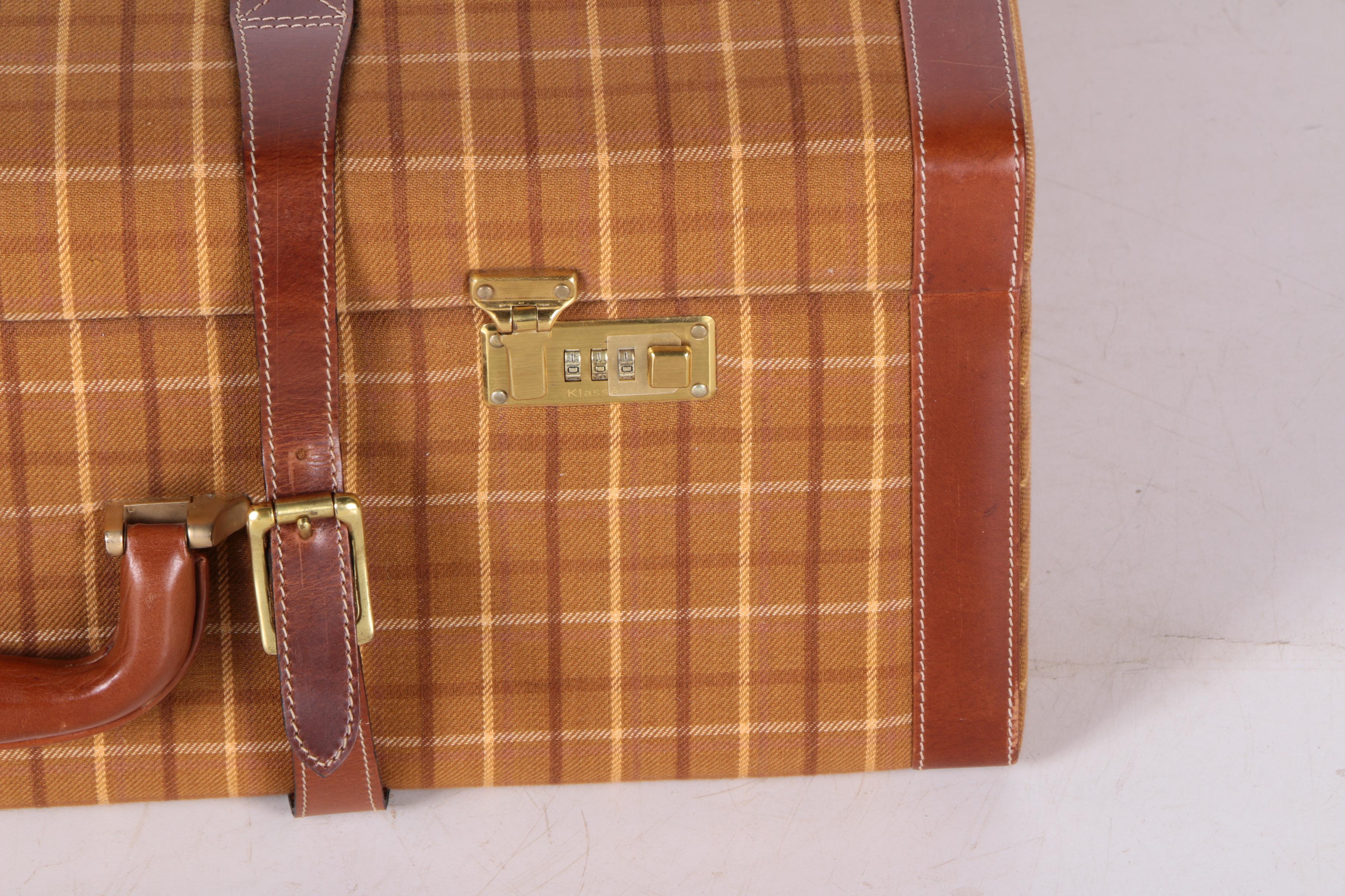 Vintage Stetson Plaid Hardshell Suitcase