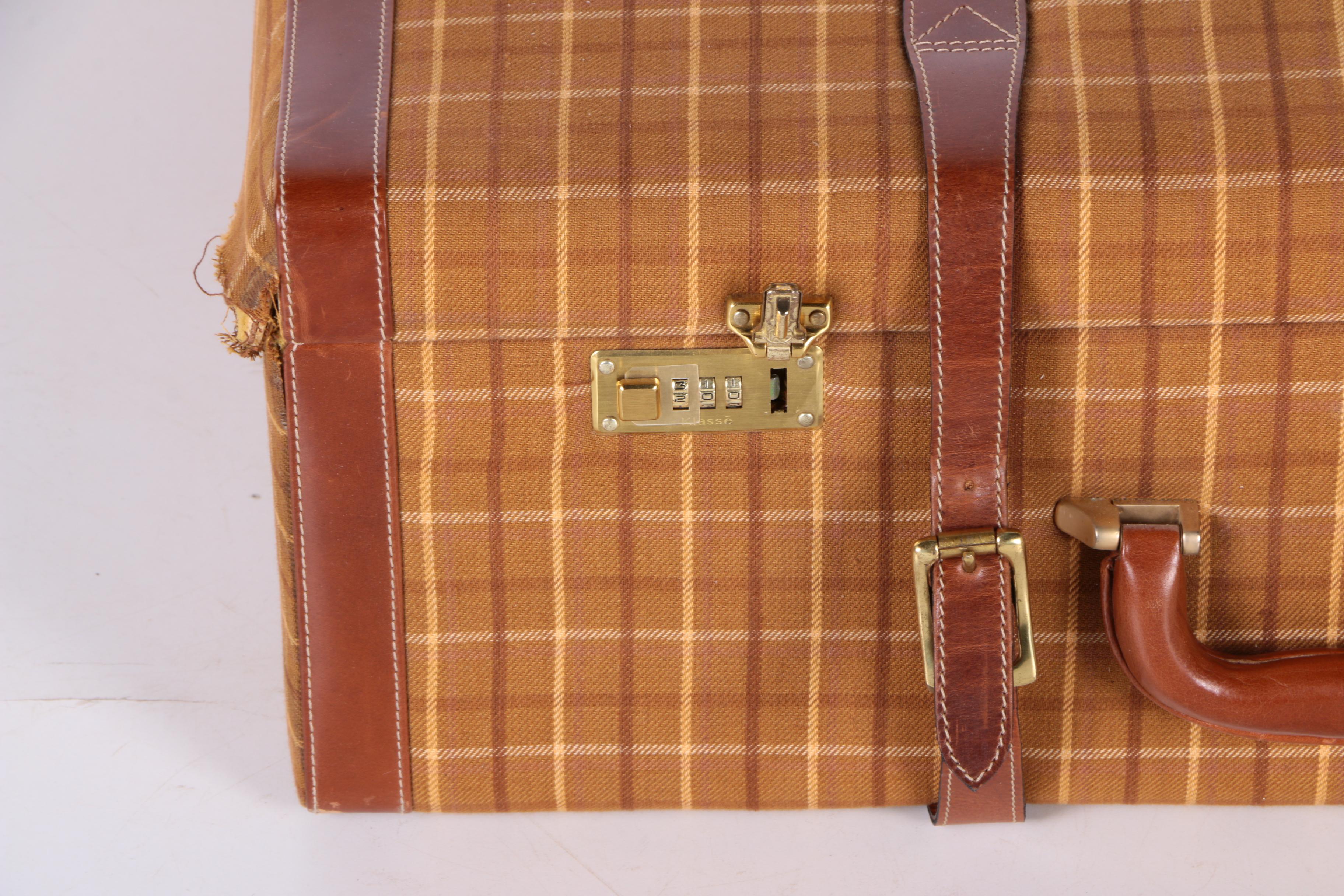 Vintage Stetson Plaid Hardshell Suitcase