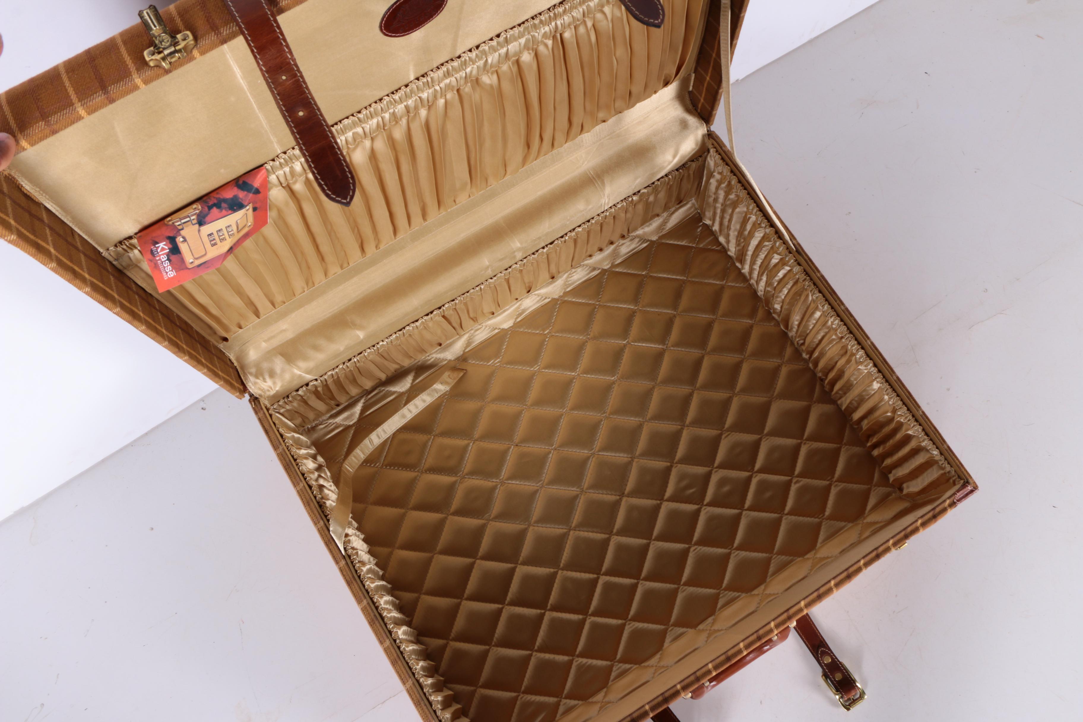 Vintage Stetson Plaid Hardshell Suitcase