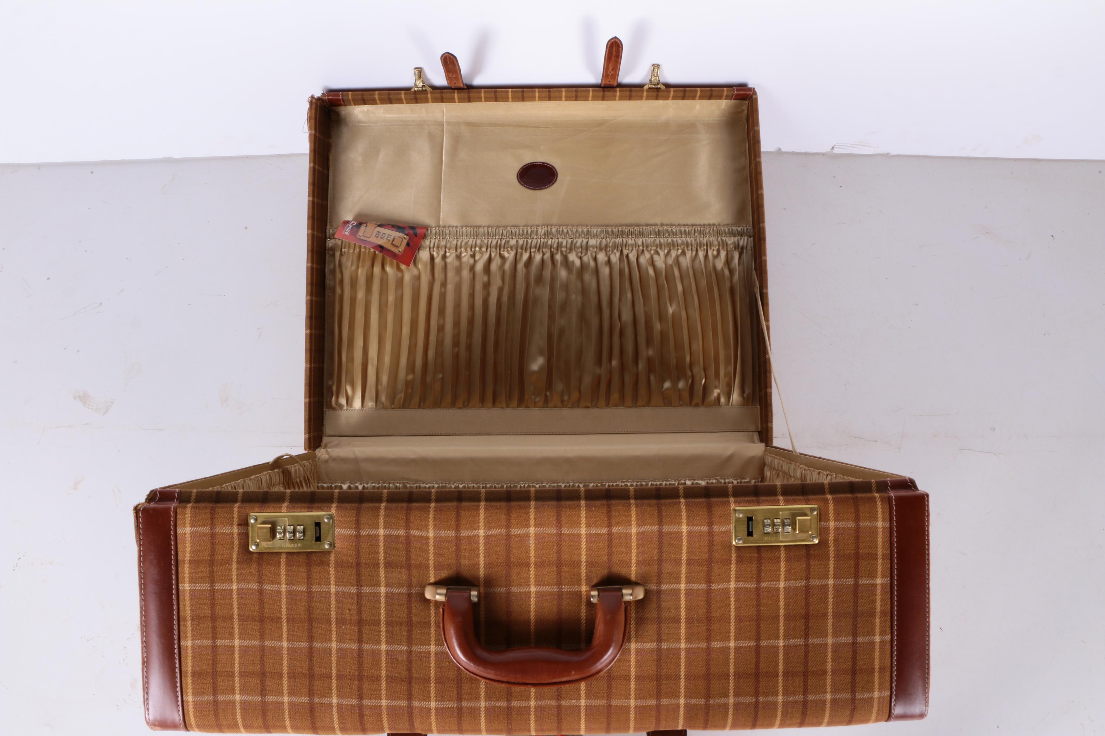 Vintage Stetson Plaid Hardshell Suitcase