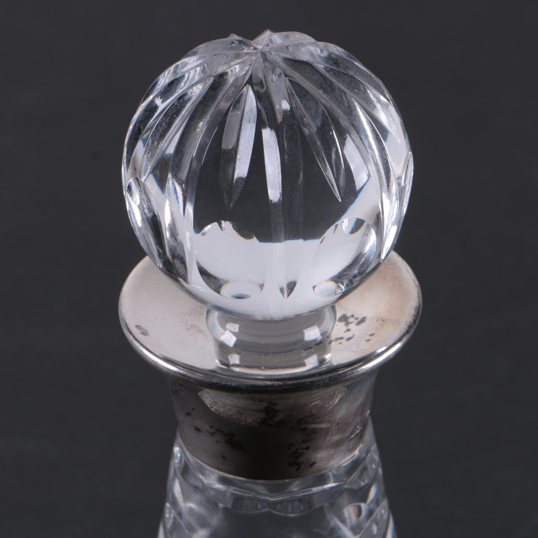 J.A. Campbell British Sterling and Crystal Ships Decanter