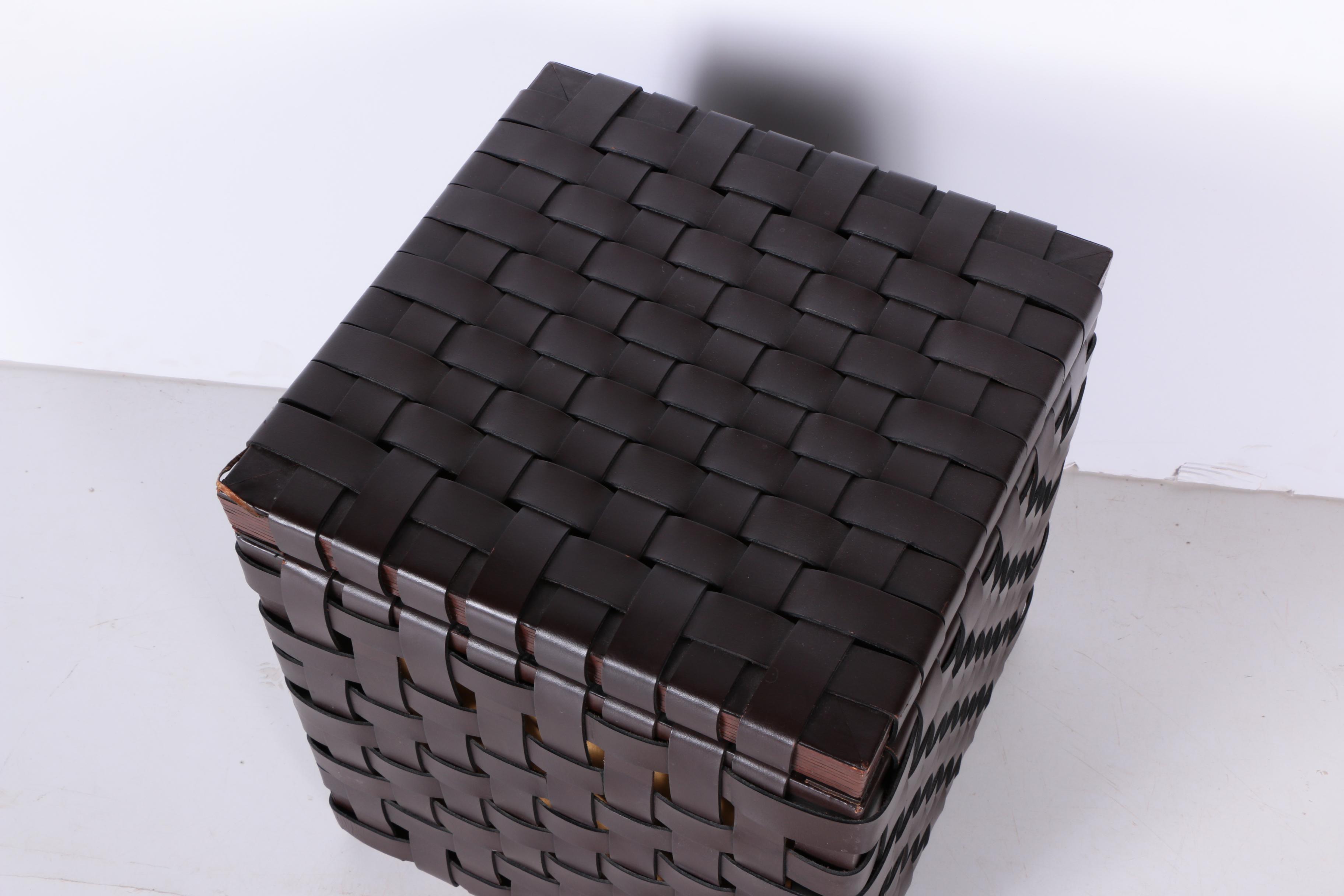 Leather Cube Storage Box
