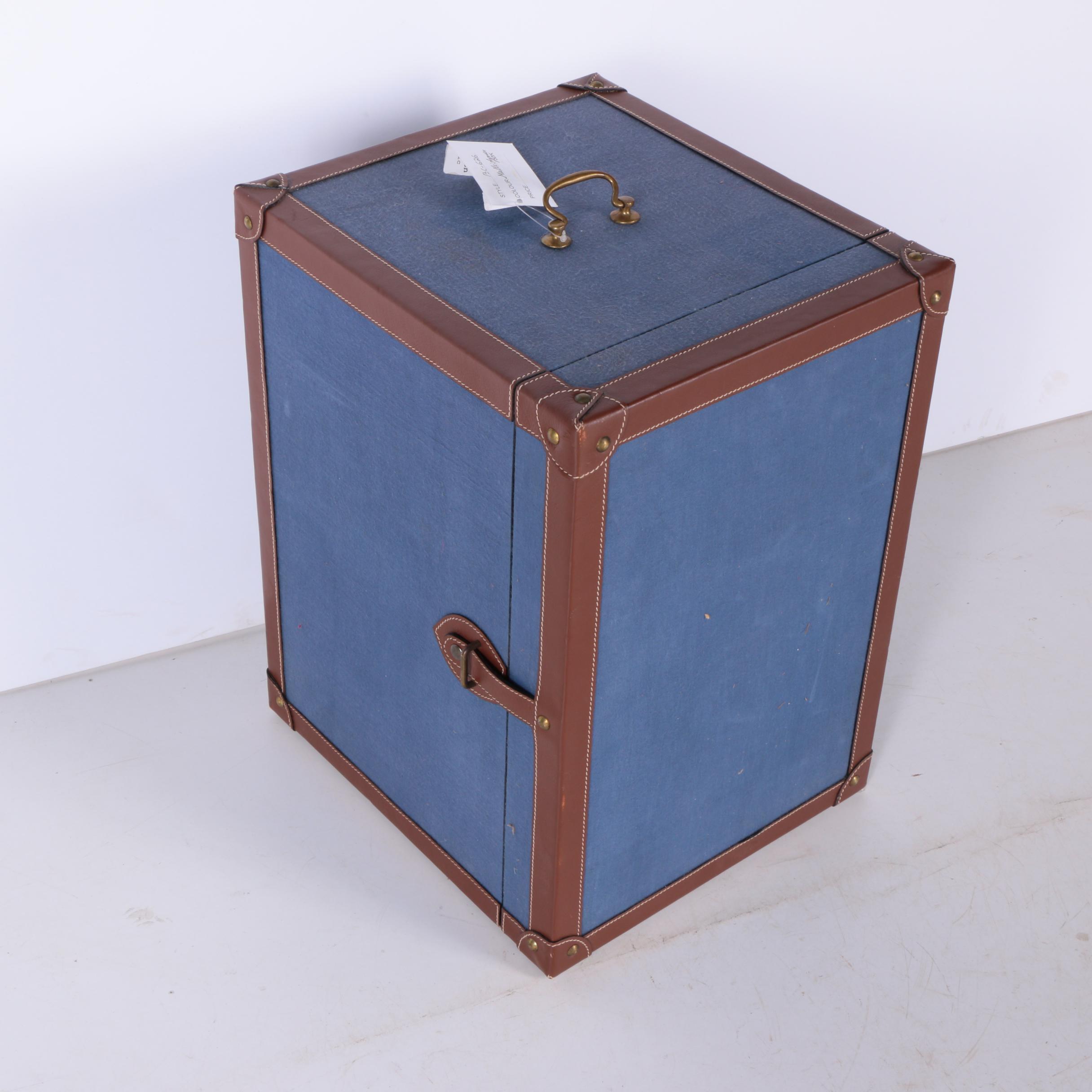 Leather Trimmed Canvas Accessory Chest