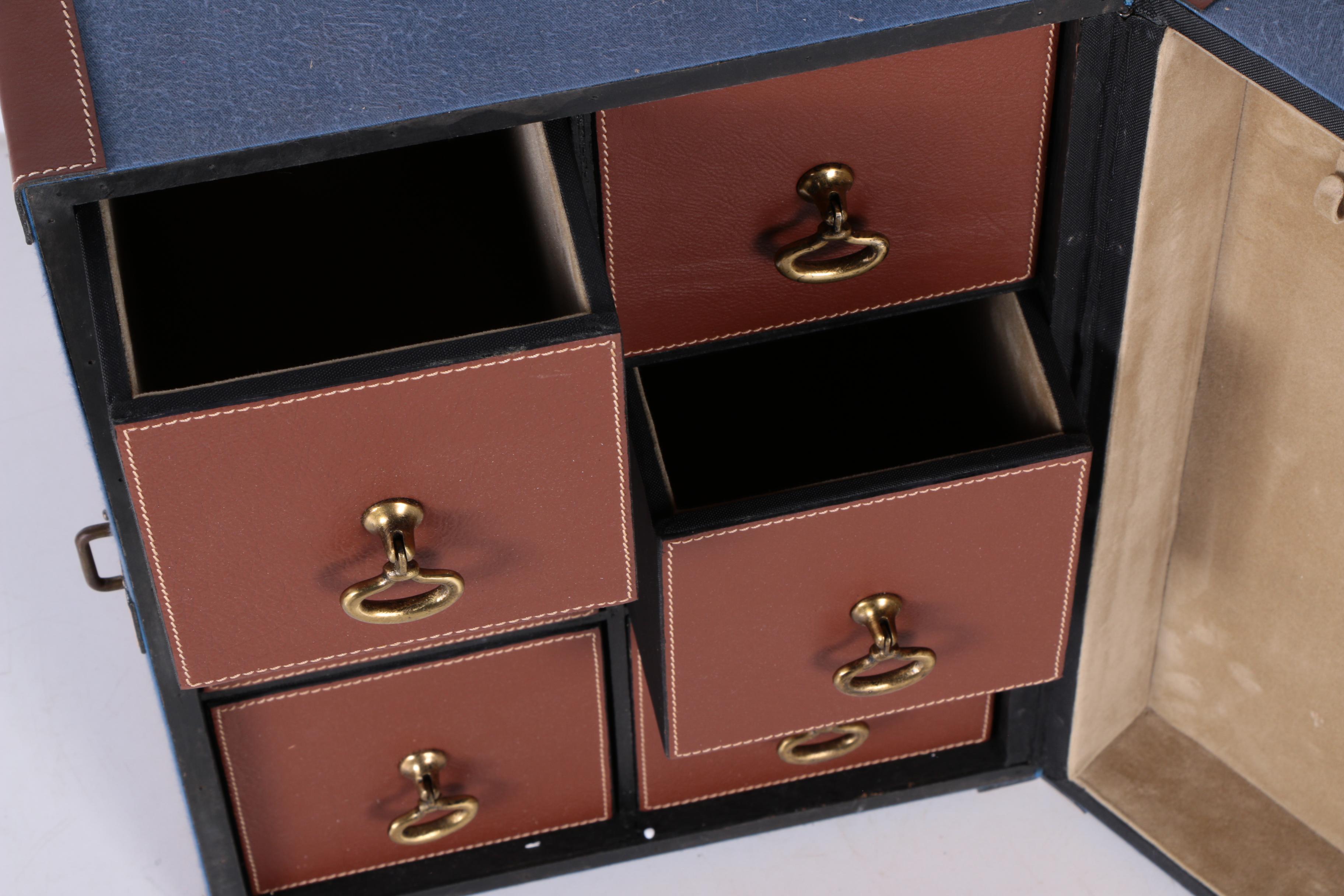 Leather Trimmed Canvas Accessory Chest