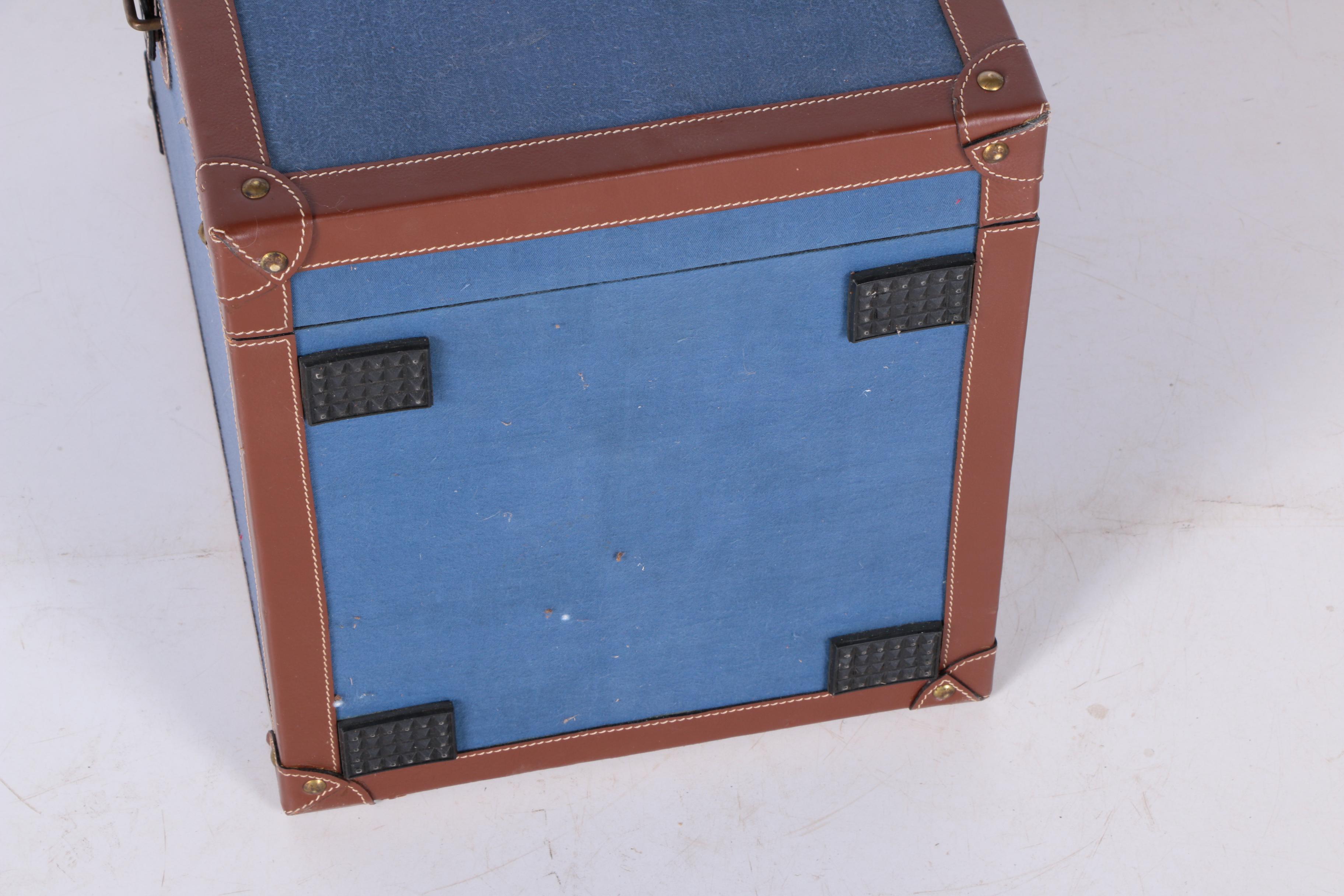 Leather Trimmed Canvas Accessory Chest