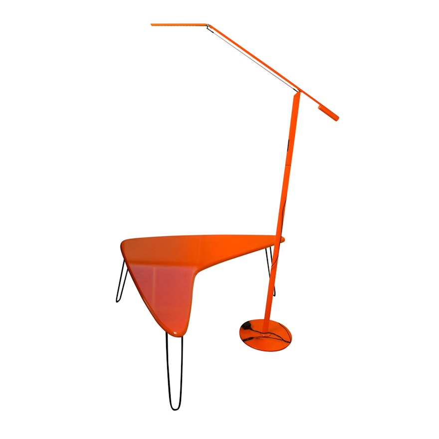 Lunar Lounge Boomerang Table and Koncept Floor Lamp