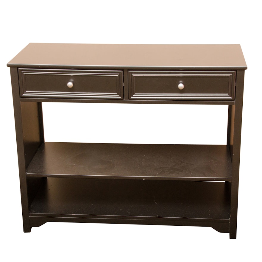 Contemporary Dark-Finished Console Table