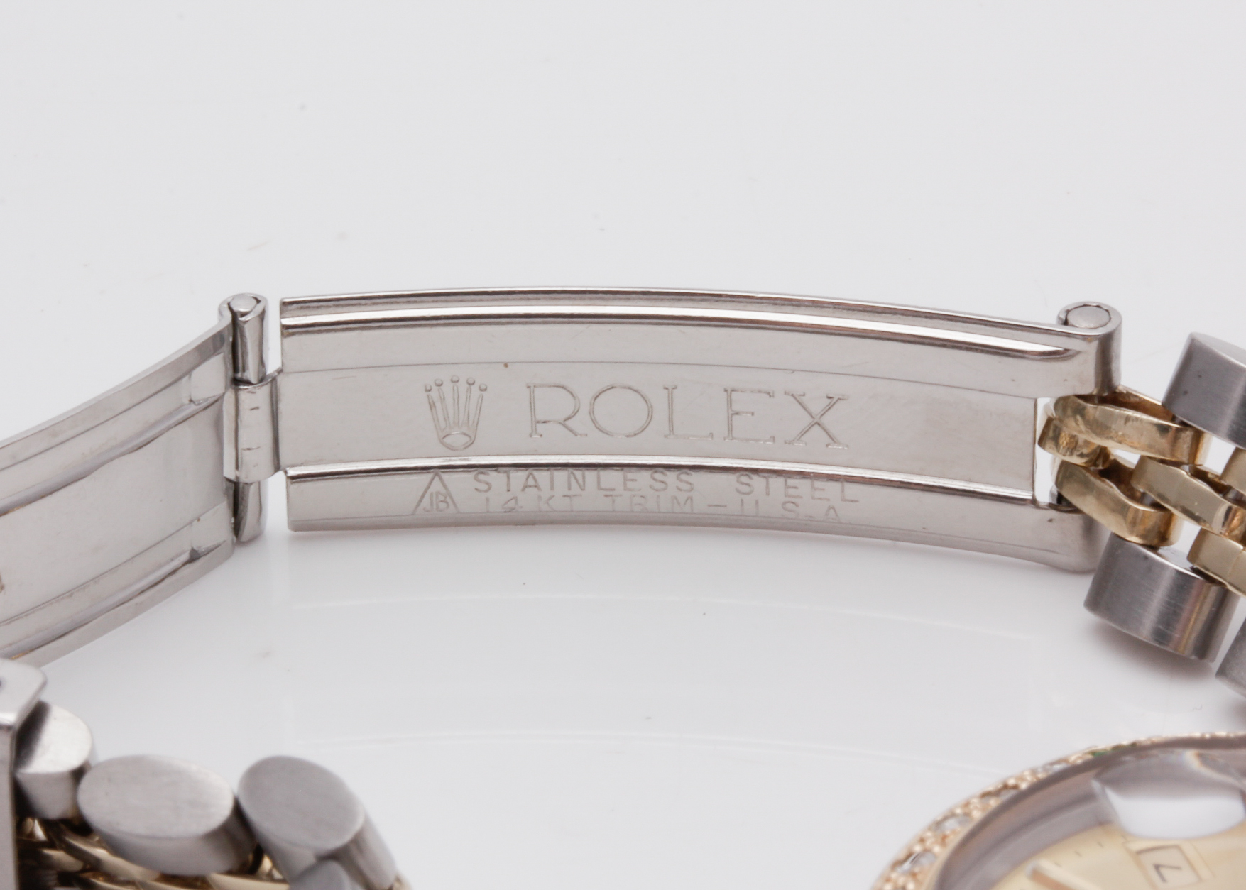 Rolex 14K Gold Accented Diamond and Emerald Watch