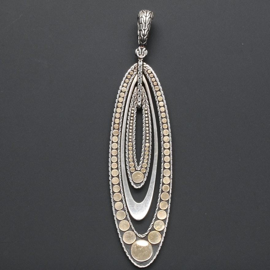 John Hardy Sterling Silver Reversible Pendant with 18K Accents