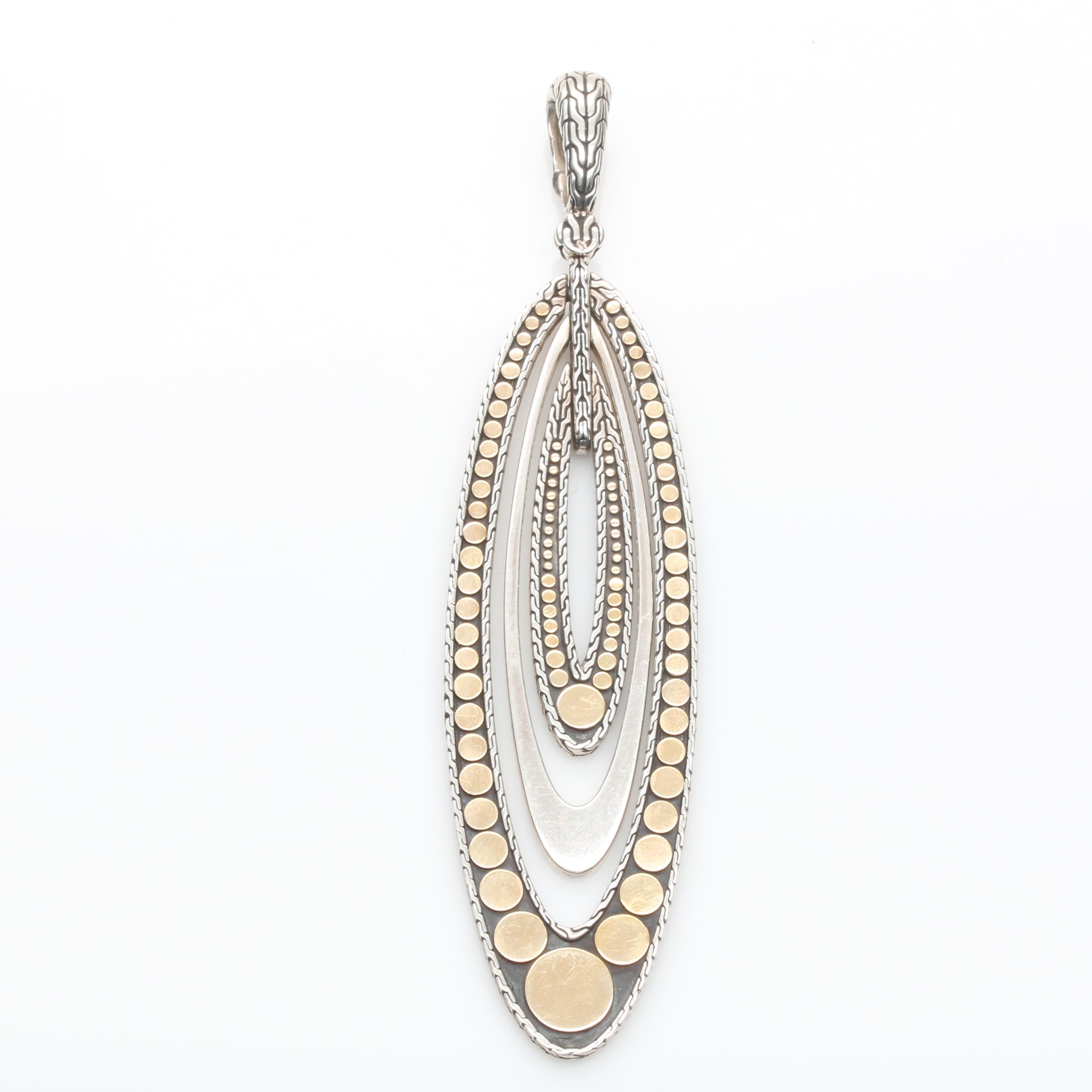 John Hardy Sterling Silver Reversible Pendant with 18K Accents