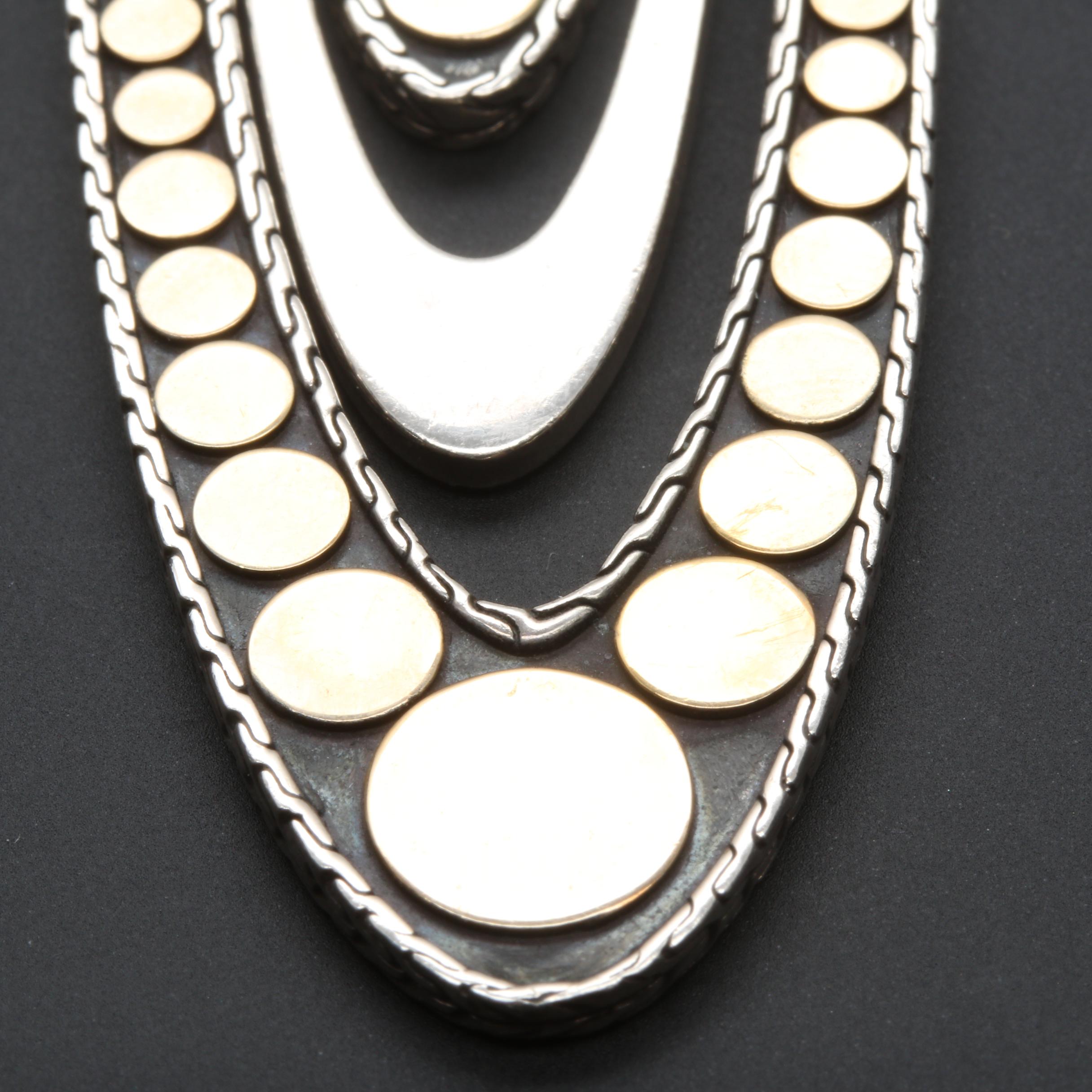 John Hardy Sterling Silver Reversible Pendant with 18K Accents