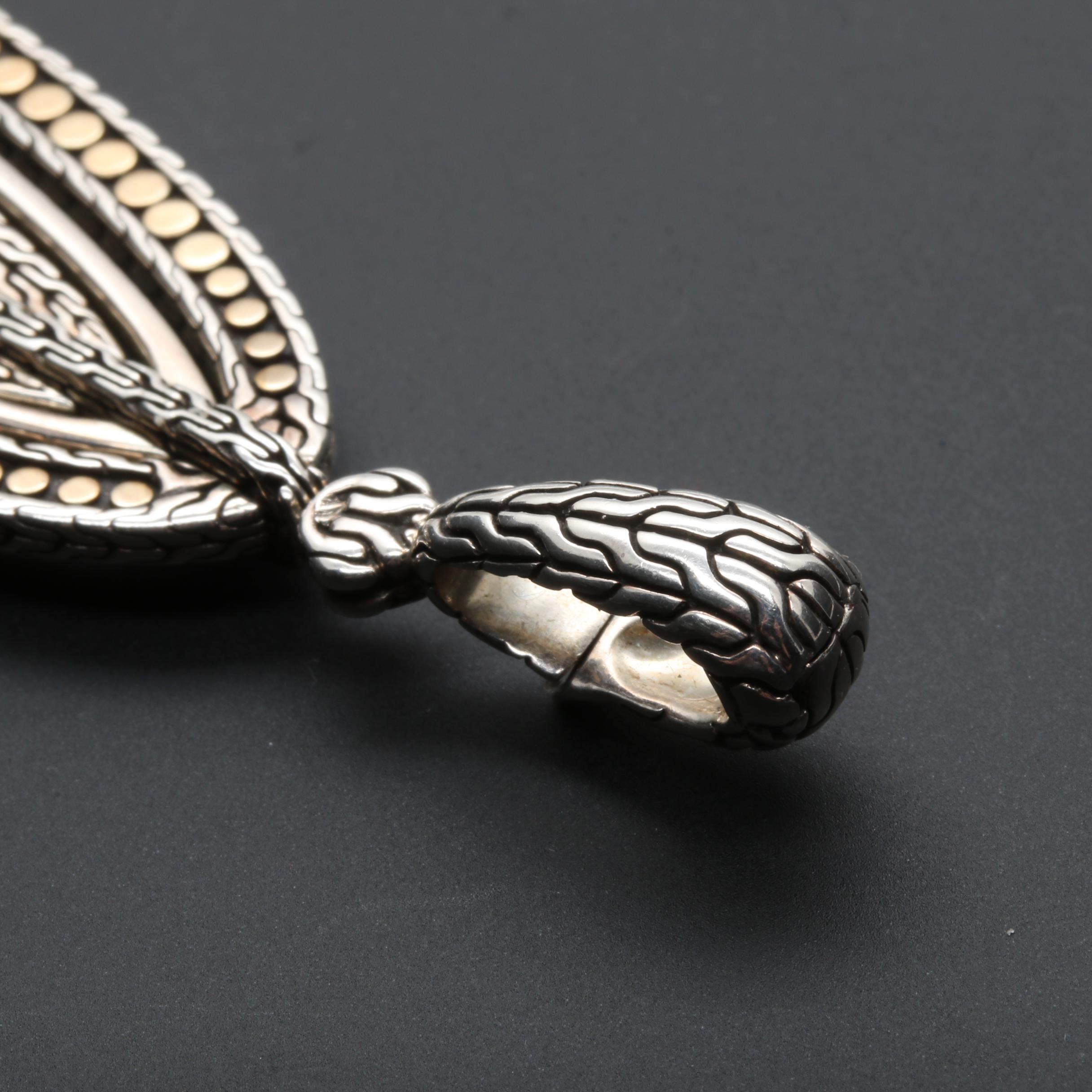 John Hardy Sterling Silver Reversible Pendant with 18K Accents