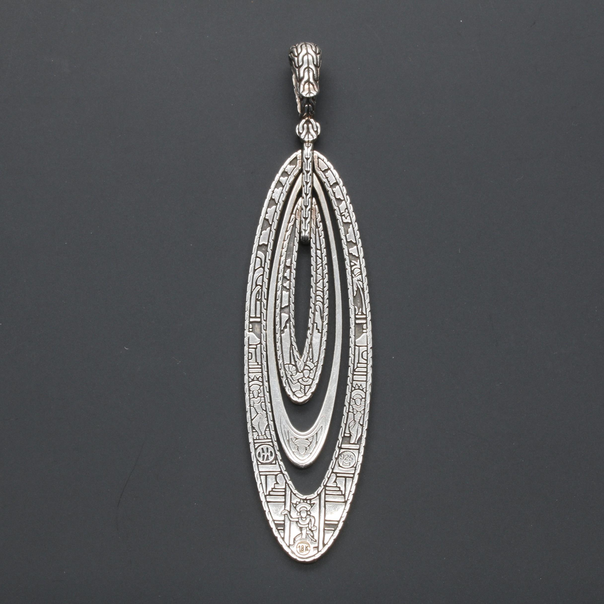 John Hardy Sterling Silver Reversible Pendant with 18K Accents