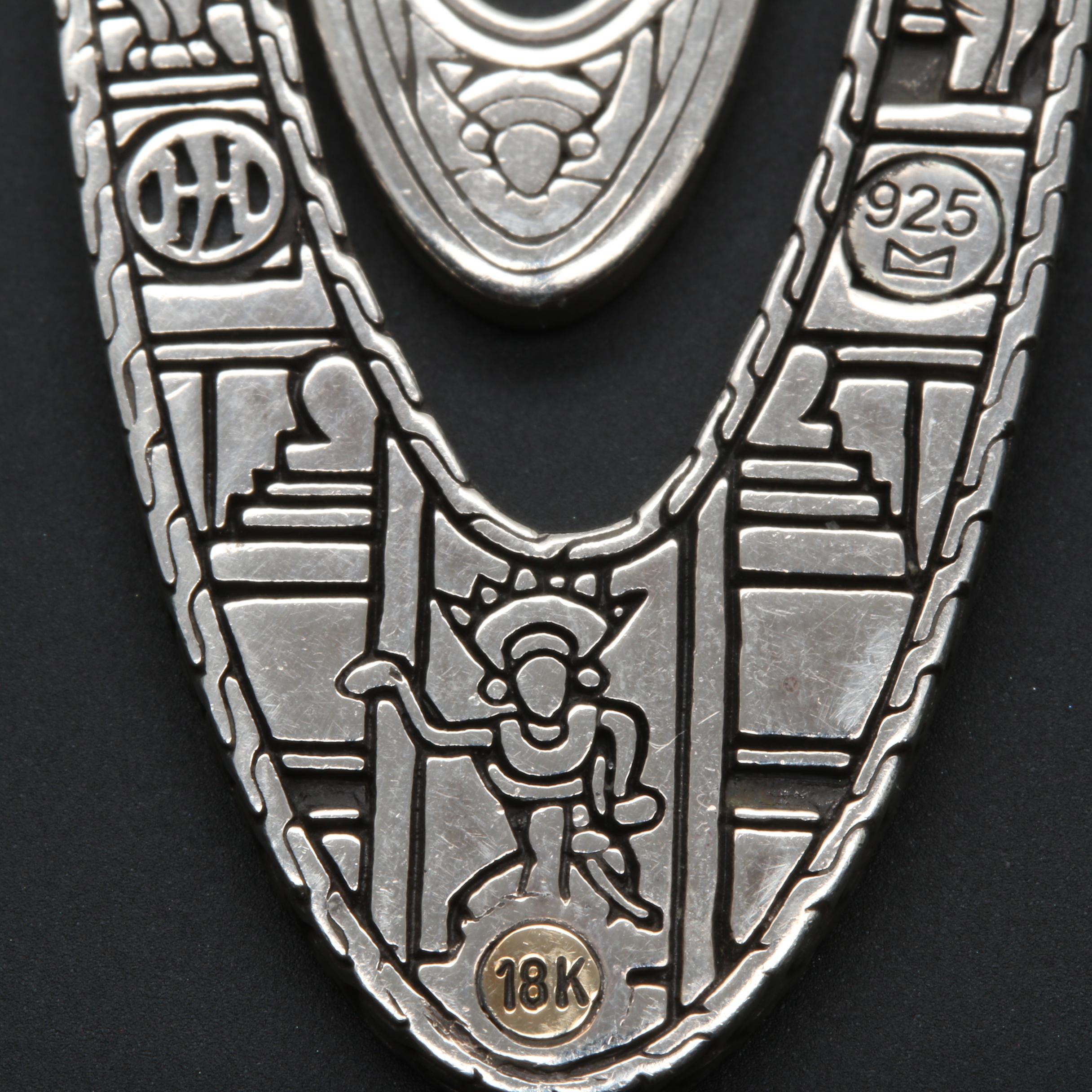 John Hardy Sterling Silver Reversible Pendant with 18K Accents